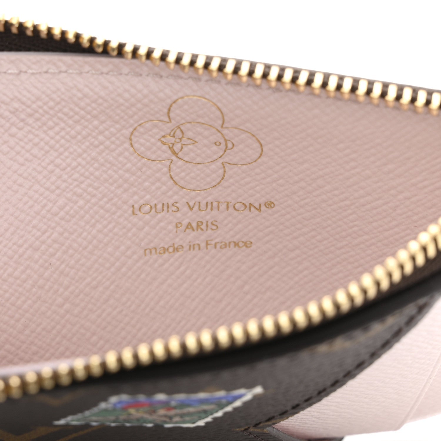 Louis Vuitton Monogram Vivenne Winter Holiday Zipped Romy Card Holder Snowy Pearl