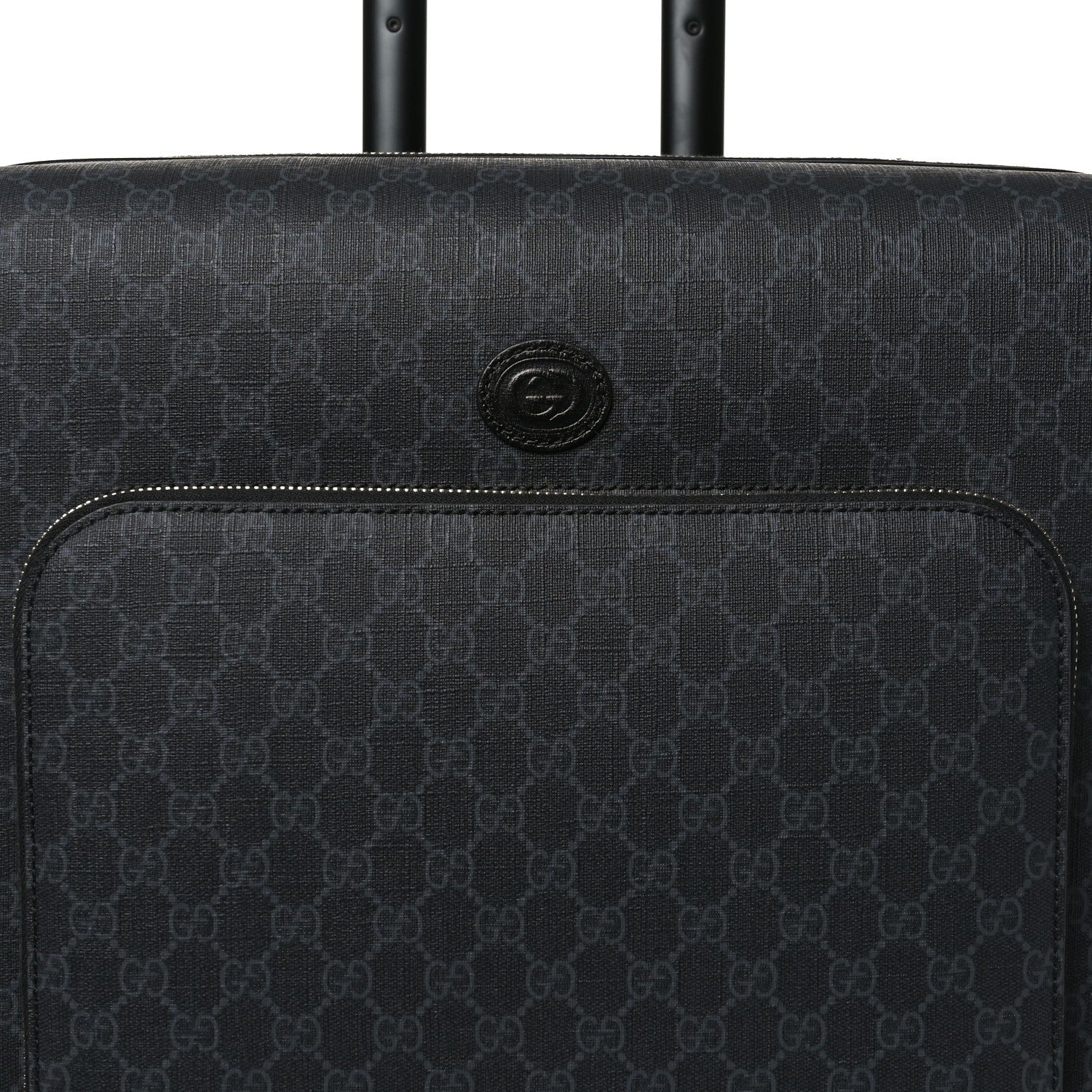 Gucci GG Supreme Monogram Azalea Calfskin Retro Interlocking G Small Savoy Cabin Trolley Black