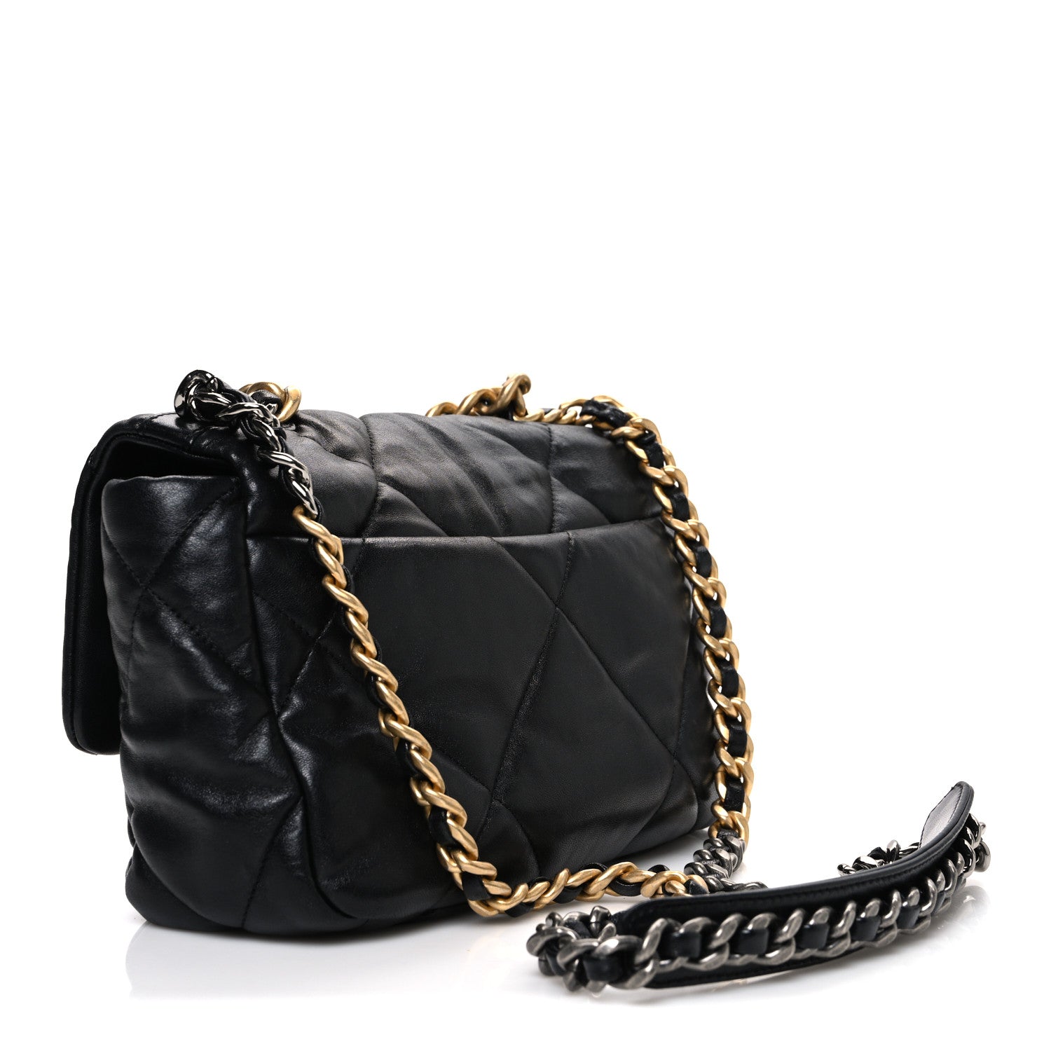 Chanel Lambskin Quilted Medium Chanel 19 Flap Black