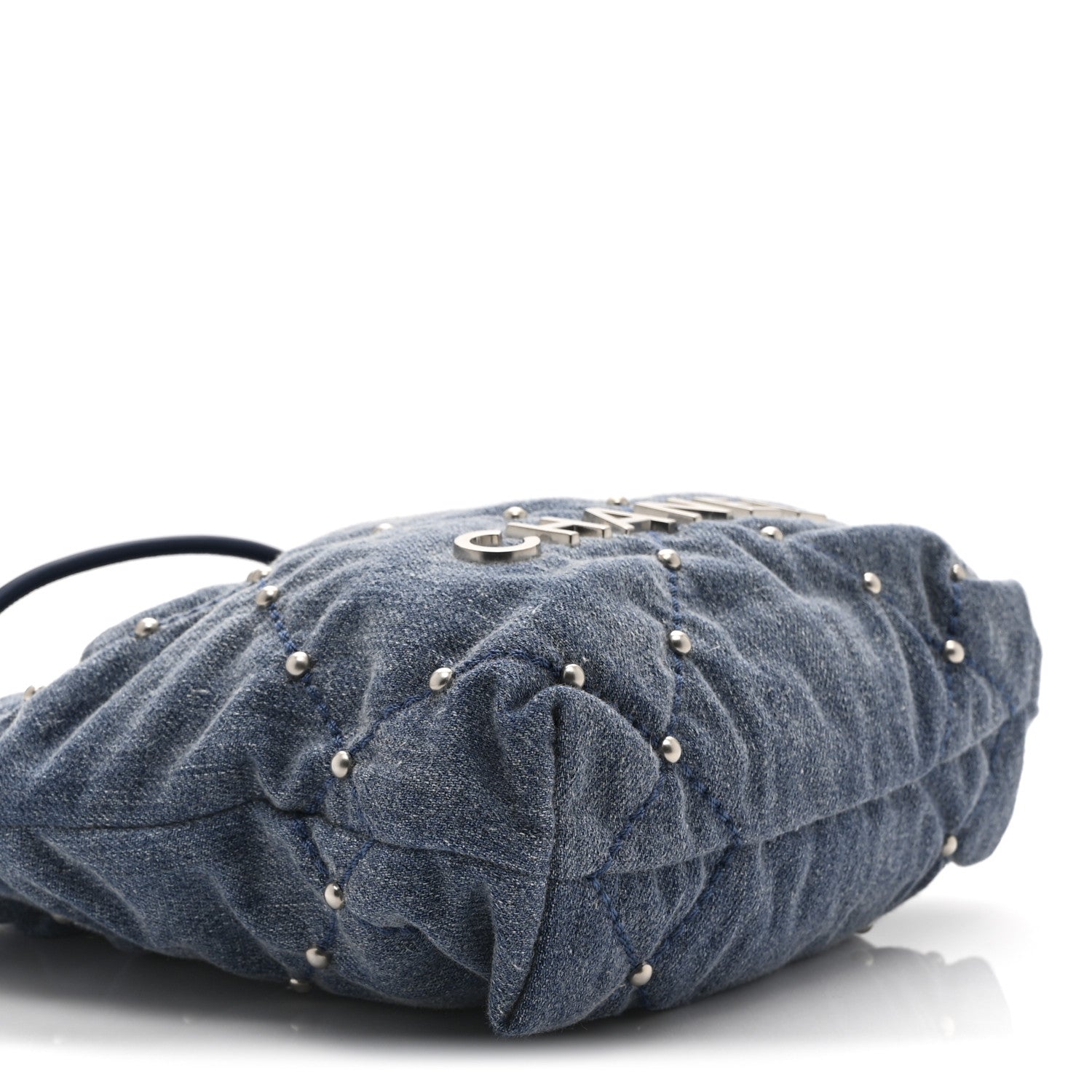 Chanel Washed Denim Quilted Studded Mini Chanel 22 Blue