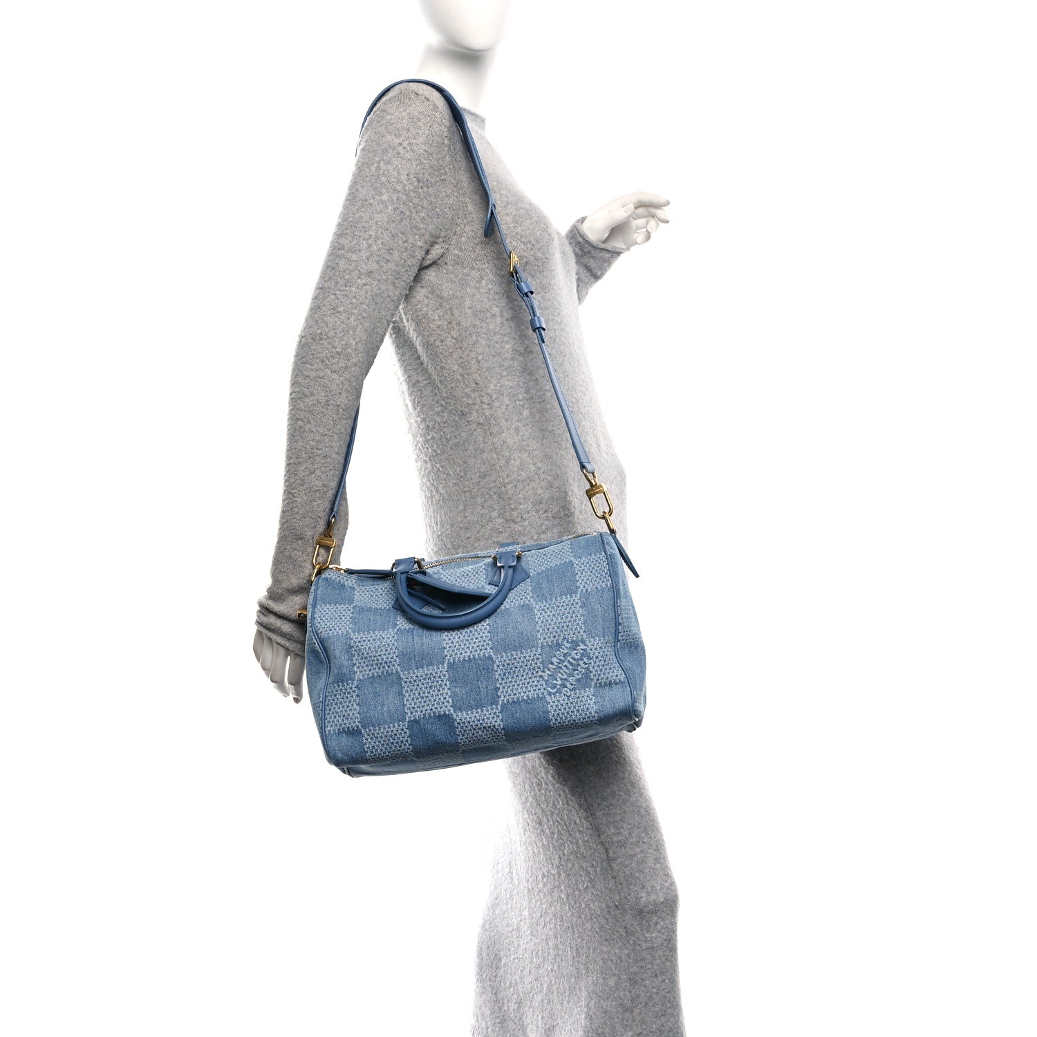 Louis Vuitton Damier Denim 3D Speedy Bandouliere 30 Denim Blue
