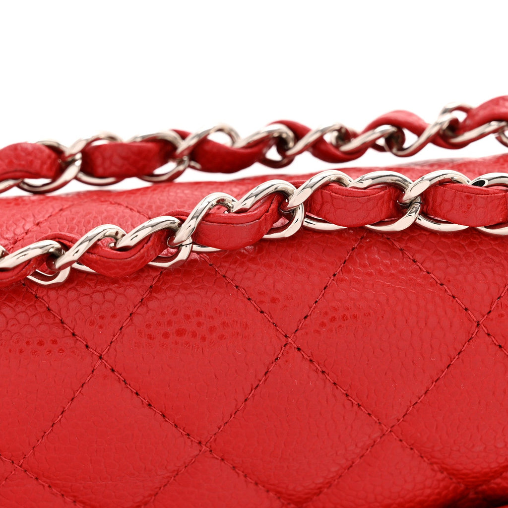 Chanel Caviar Quilted Medium Double Flap Red