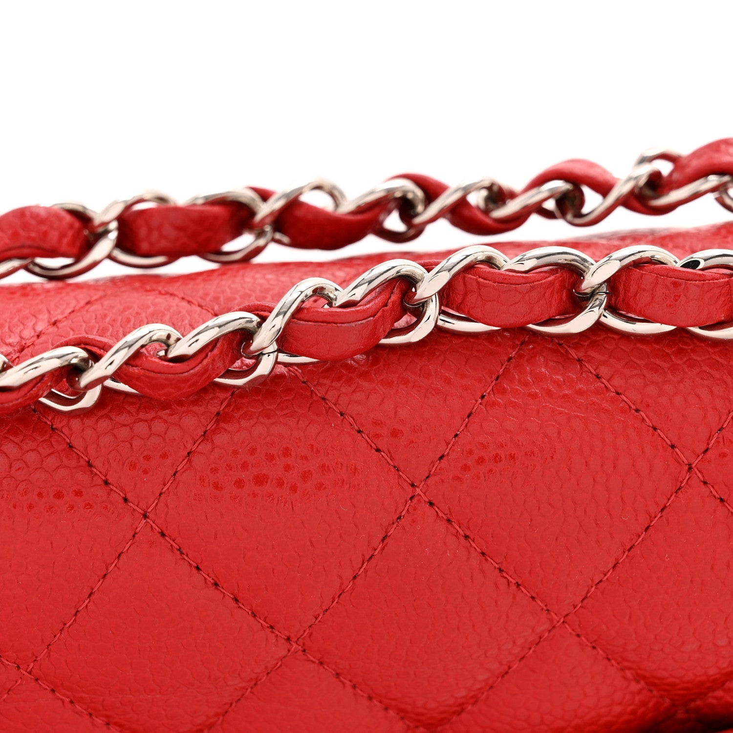 Chanel Caviar Quilted Medium Double Flap Red