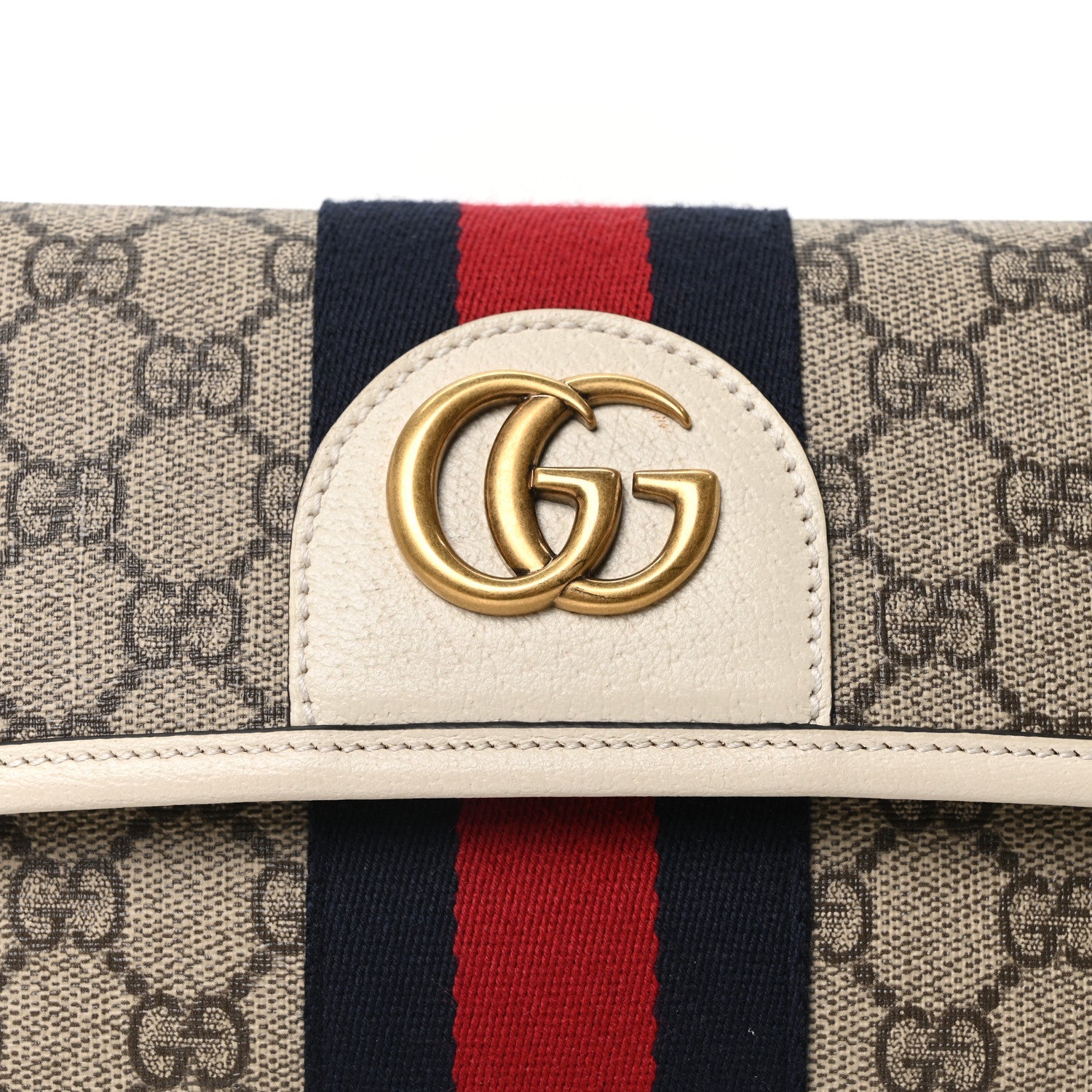 Gucci GG Supreme Monogram Web Small Ophidia Belt Bag 90 36 Beige Ebony White