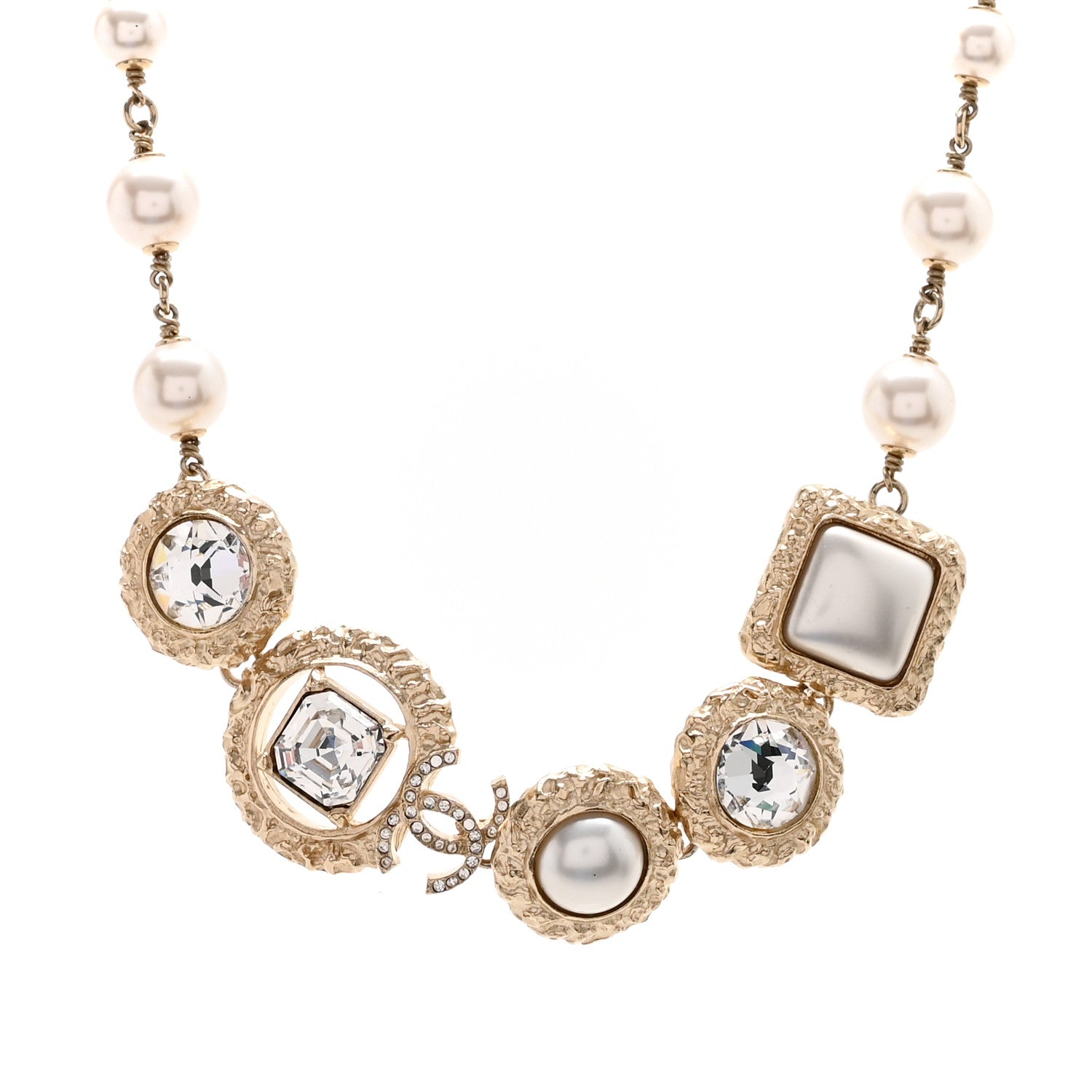 Crystal Pearl CC Choker Gold