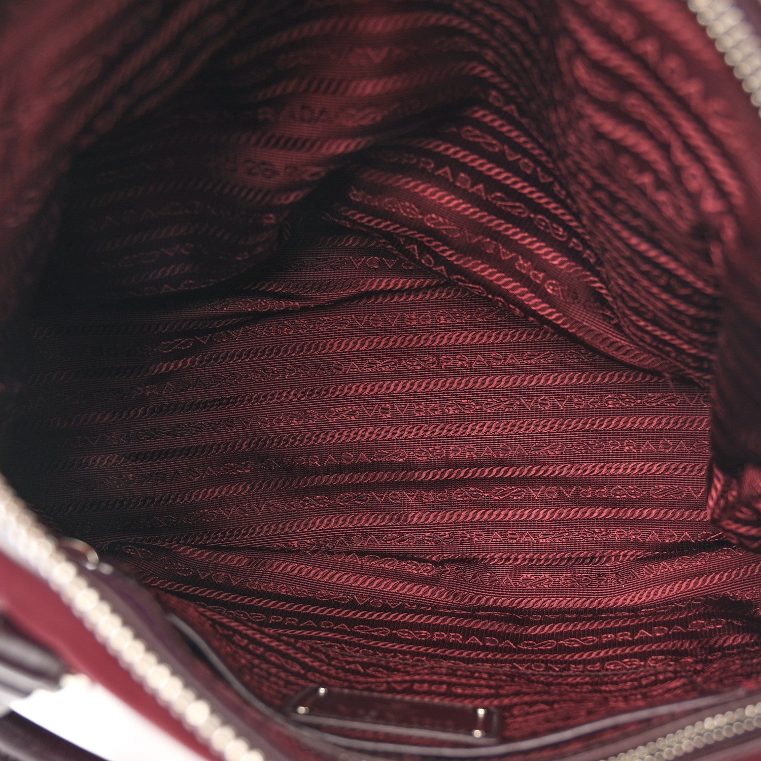 Prada Nylon Tessuto Soft Calf Small Tote Granato