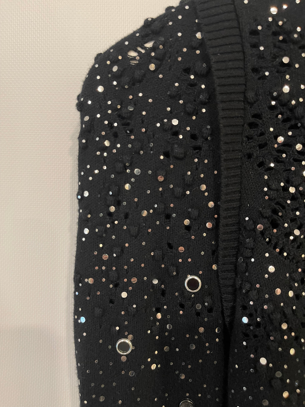 Chanel Black Mirror Embellished Jumper with CC Logo and Sequin Details Size FR 34 (UK 6)