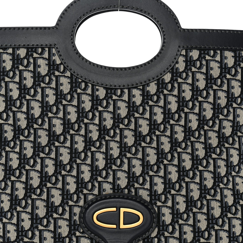 Christian Dior Oblique Fold Over Clutch Blue