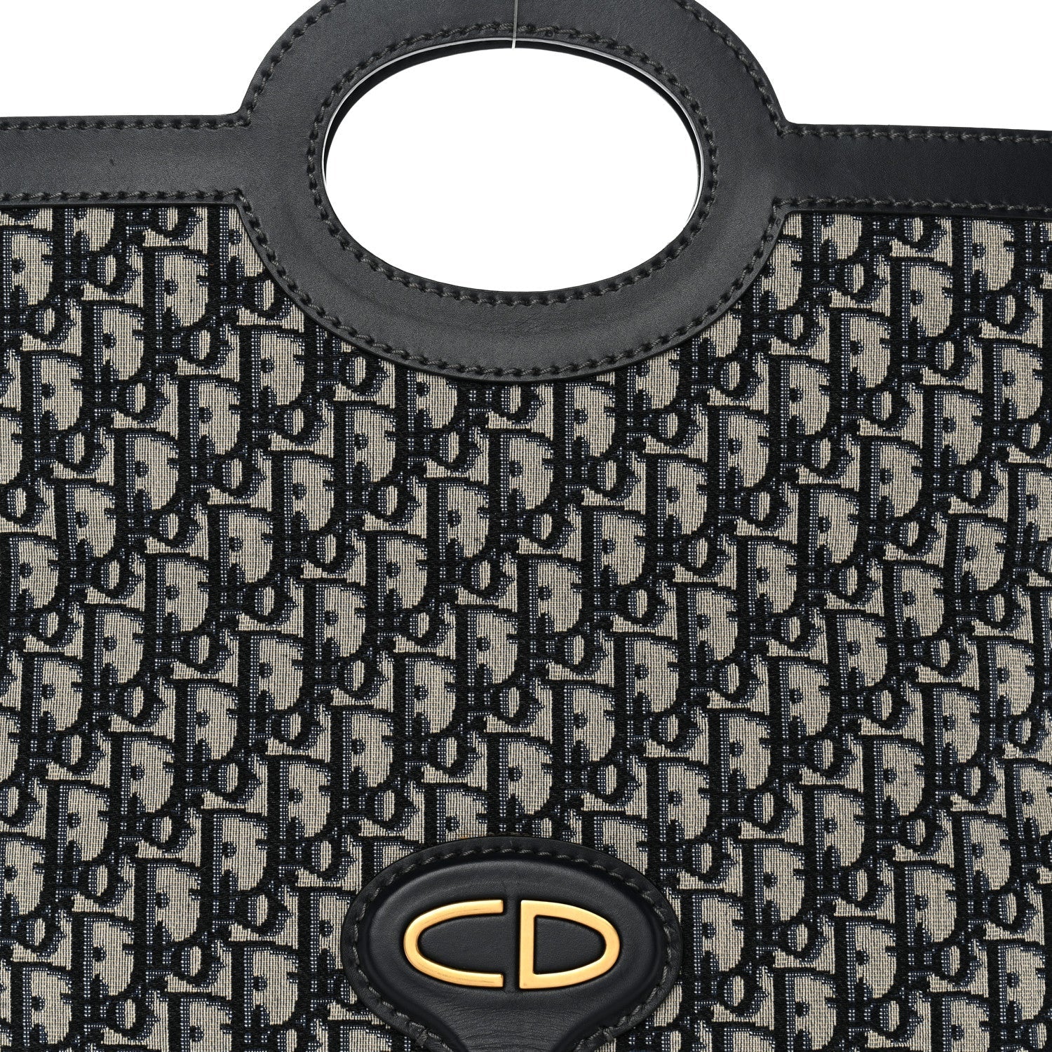 Christian Dior Oblique Fold Over Clutch Blue