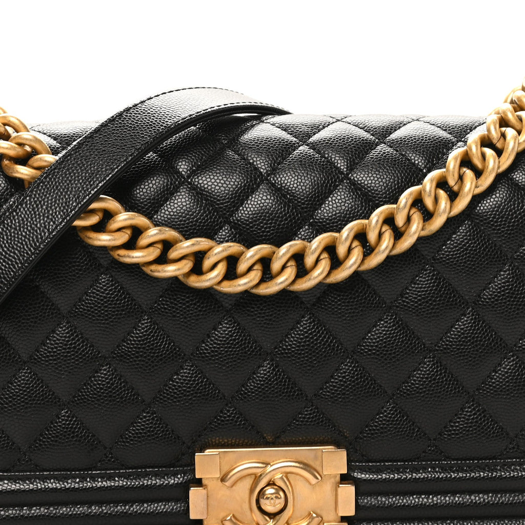 Chanel Caviar Quilted Medium Boy Flap Black