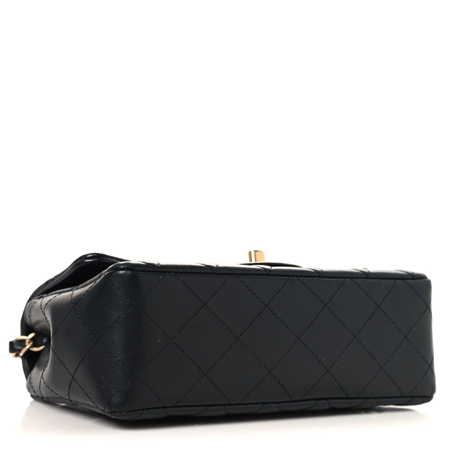 Chanel Lambskin Quilted Mini Rectangular Flap Black
