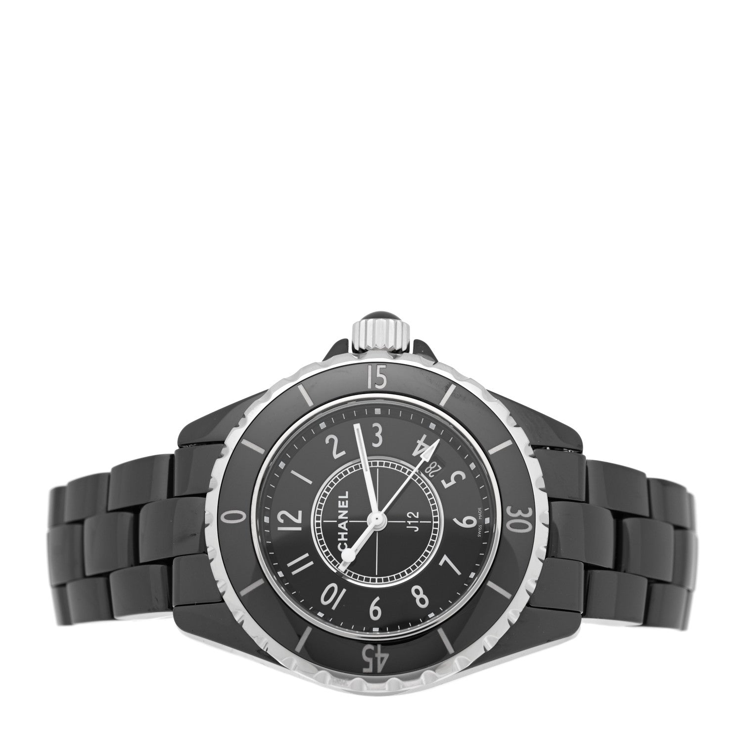 Chanel Stainless Steel Ceramic 33mm J12 Quartz Watch Black