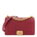 Chanel Caviar Quilted Medium Boy Flap Red