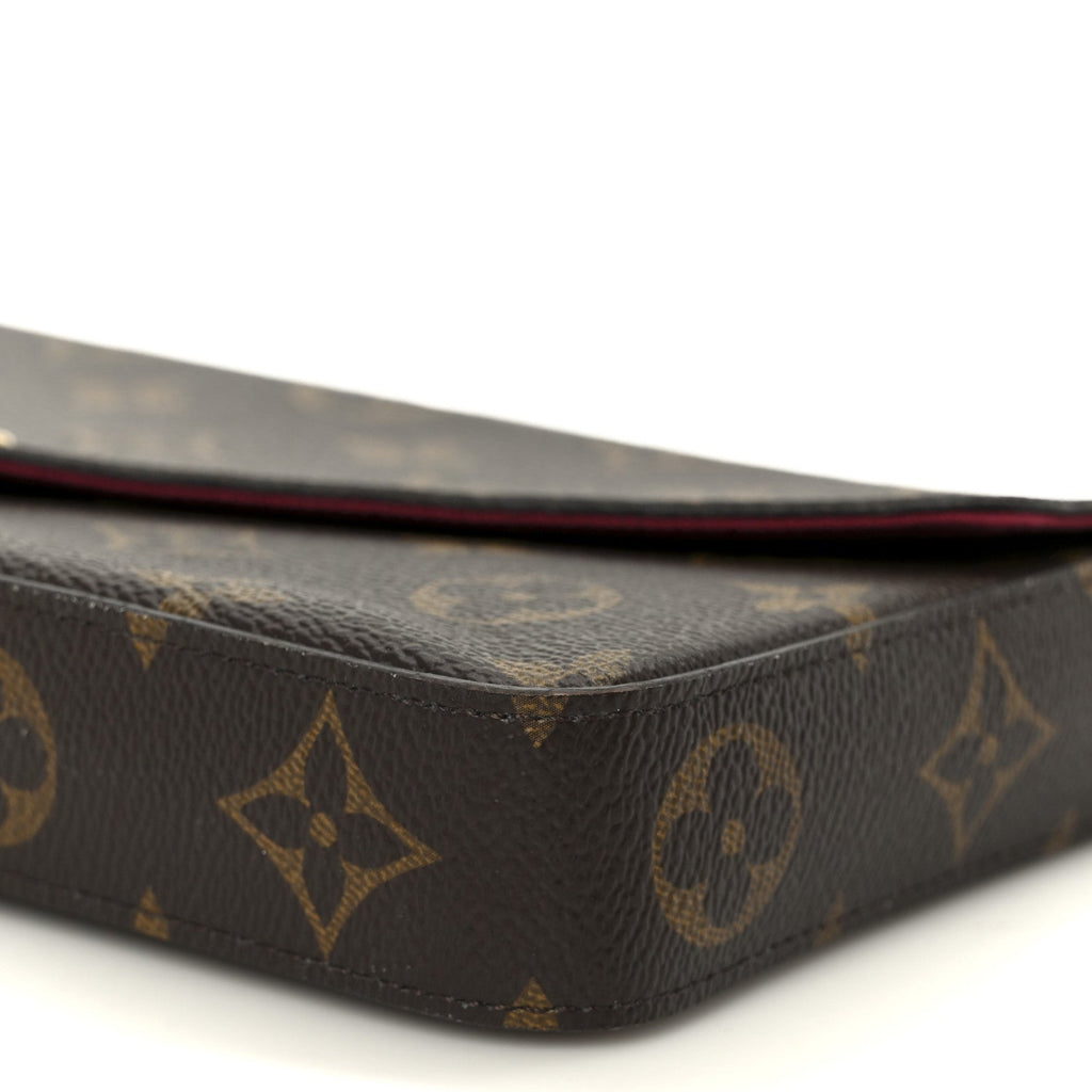 Louis Vuitton Monogram Pochette Felicie Chain Wallet Fuchsia