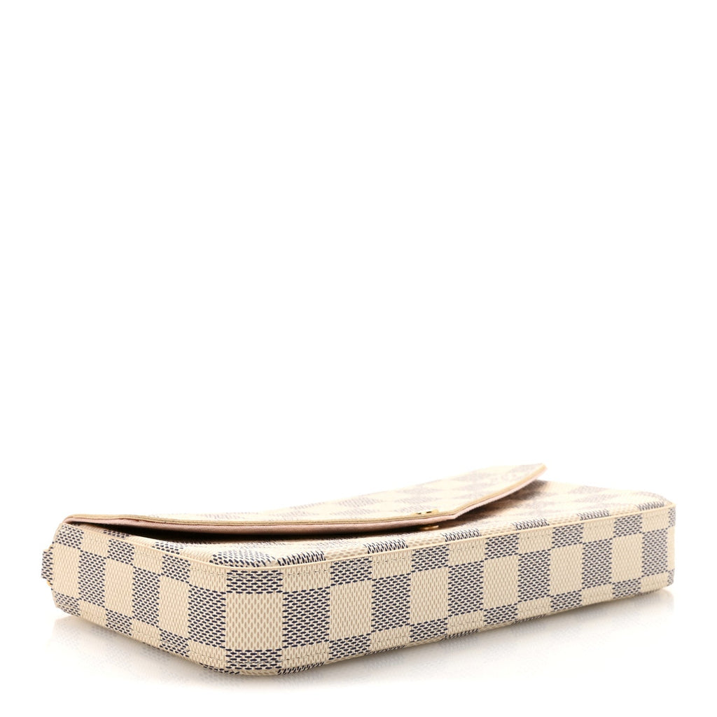 Louis Vuitton Damier Azur Pochette Felicie Chain Wallet Rose Ballerine