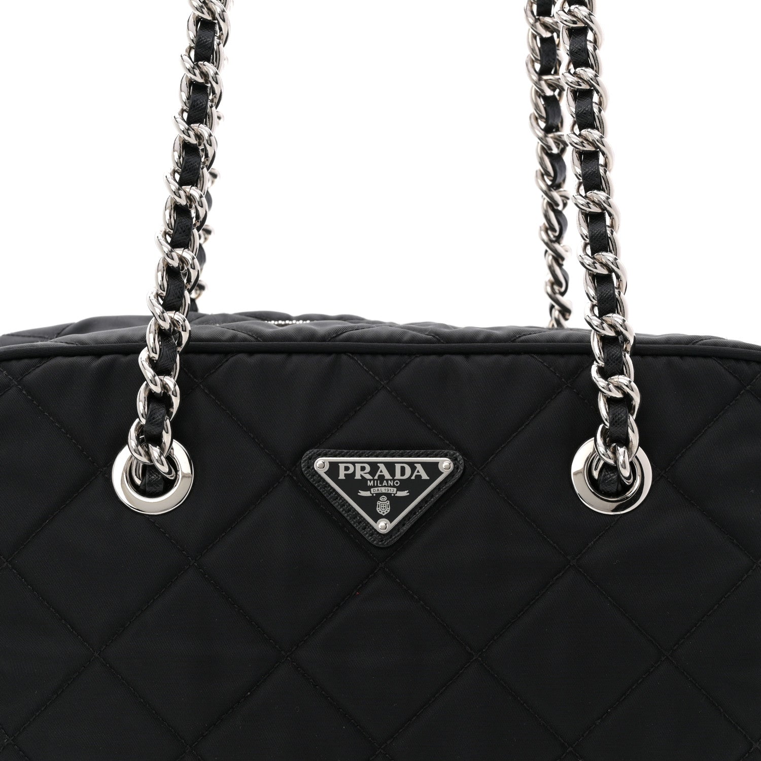 Prada Nylon Tessuto Impuntu Quilted Shoulder Bag Black