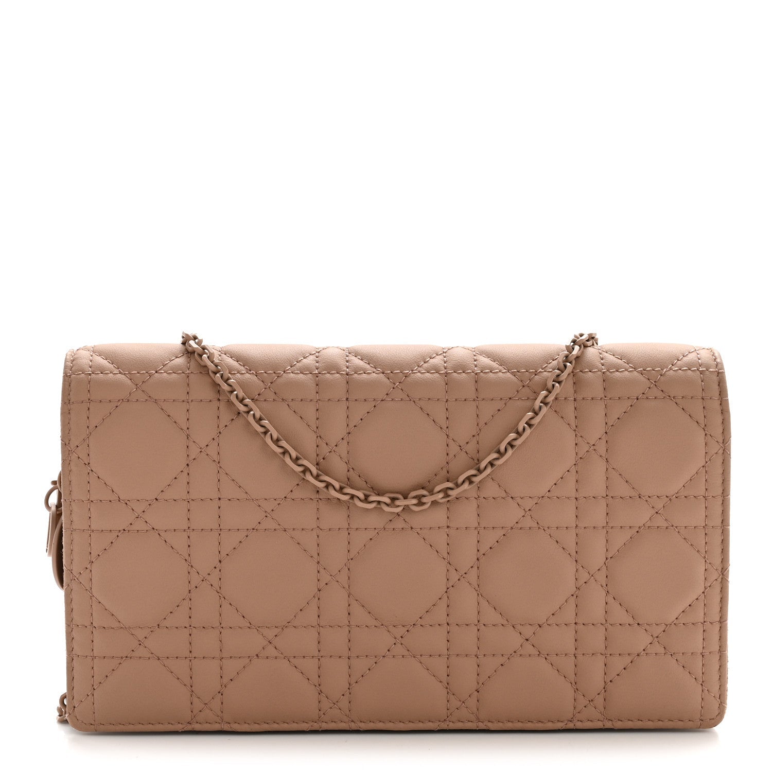 Christian Dior Ultra Matte Calfskin Cannage Lady Dior Clutch Fard