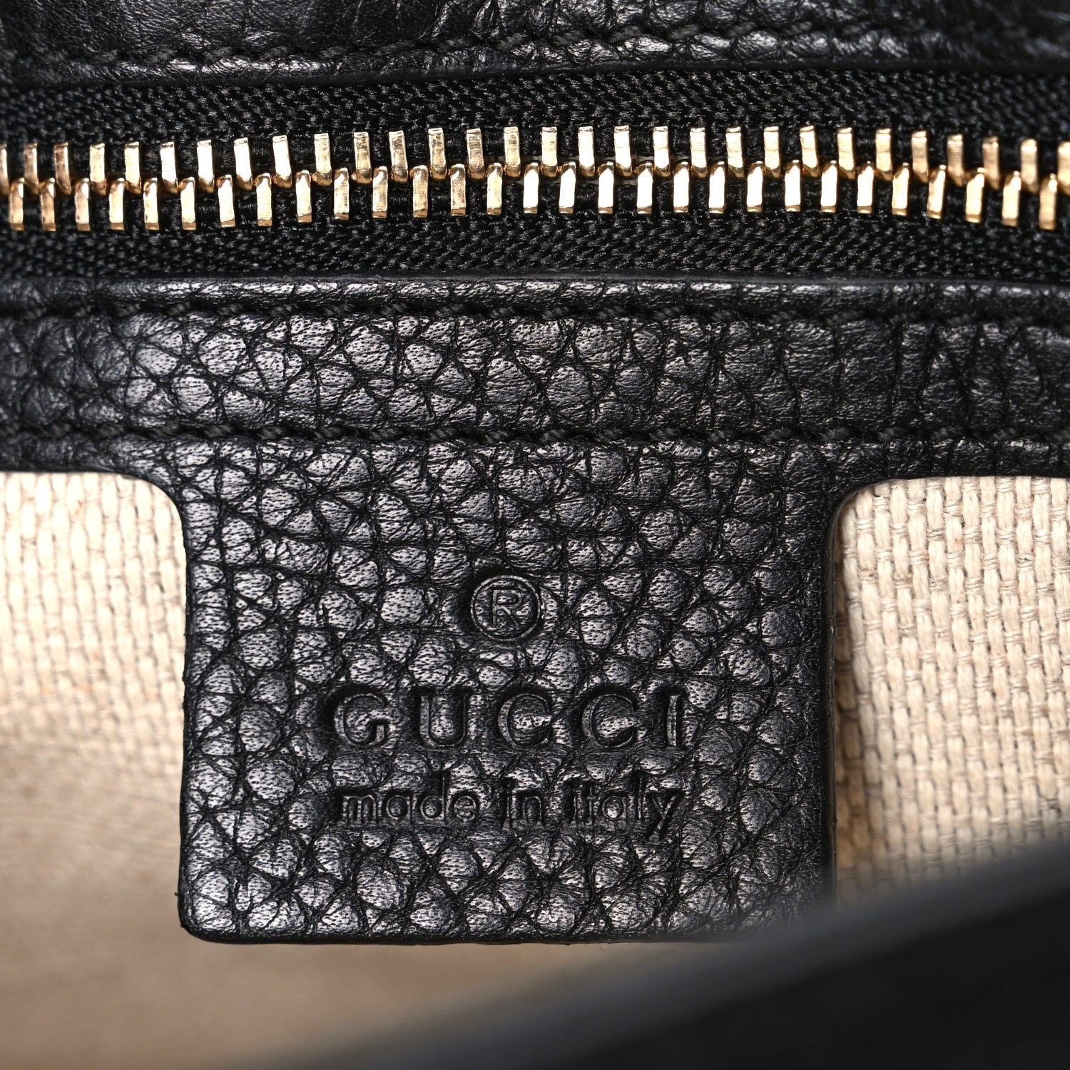 Gucci Pebbled Calfskin Medium Soho Flap Crossbody Black