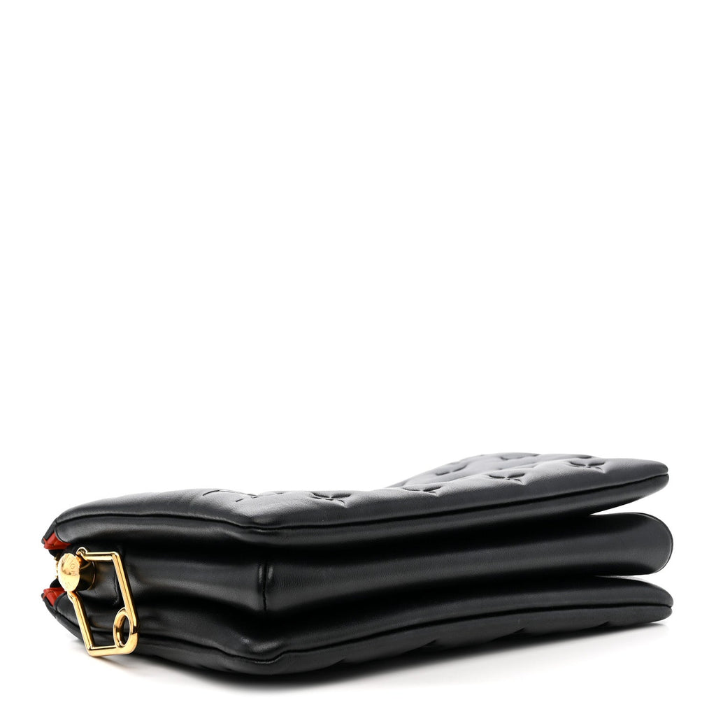 Louis Vuitton Lambskin Embossed Monogram Coussin BB Black