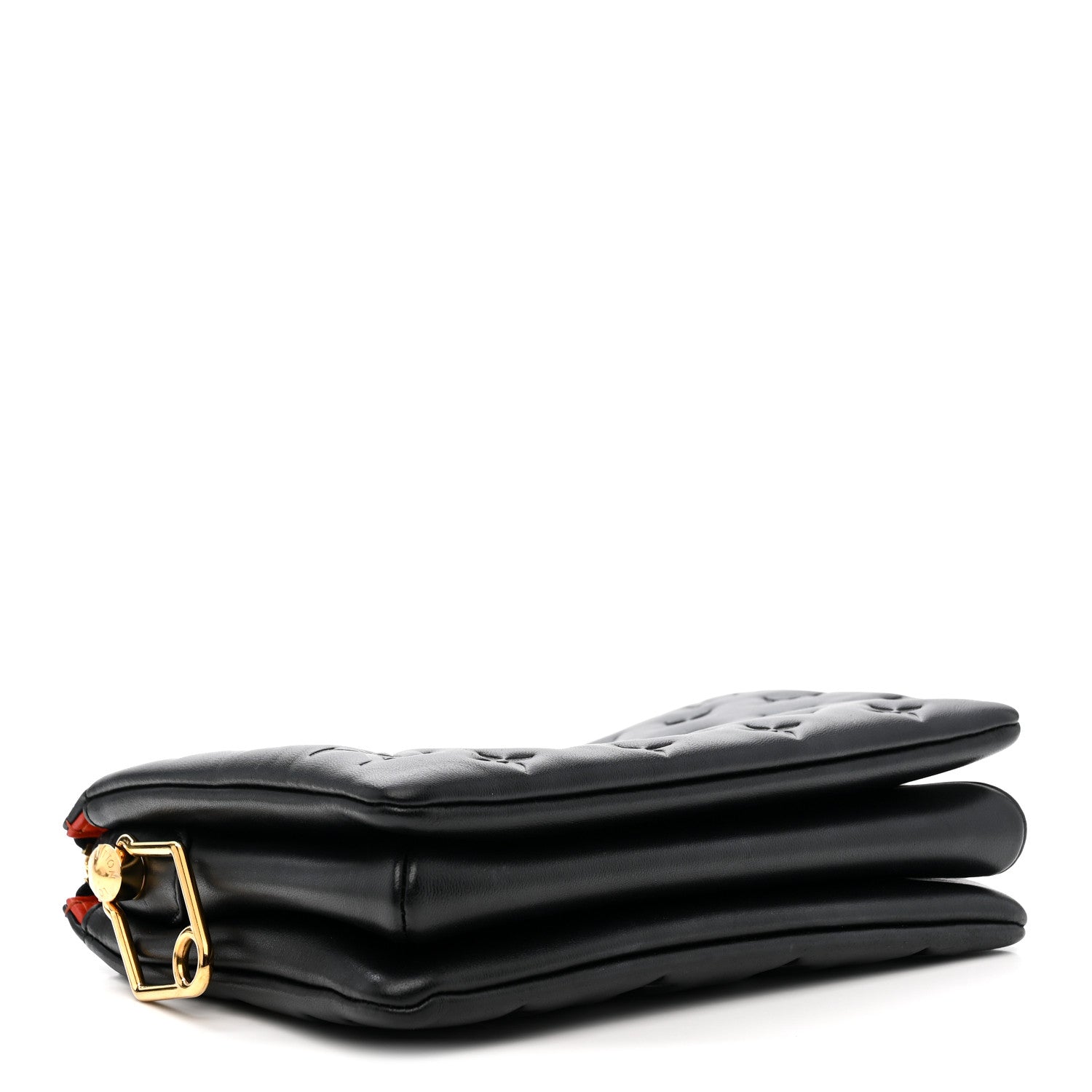 Louis Vuitton Lambskin Embossed Monogram Coussin BB Black