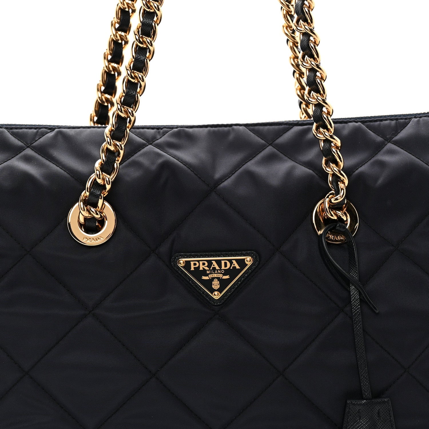 Prada Nylon Tessuto Impuntu Quilted Tote Baltico