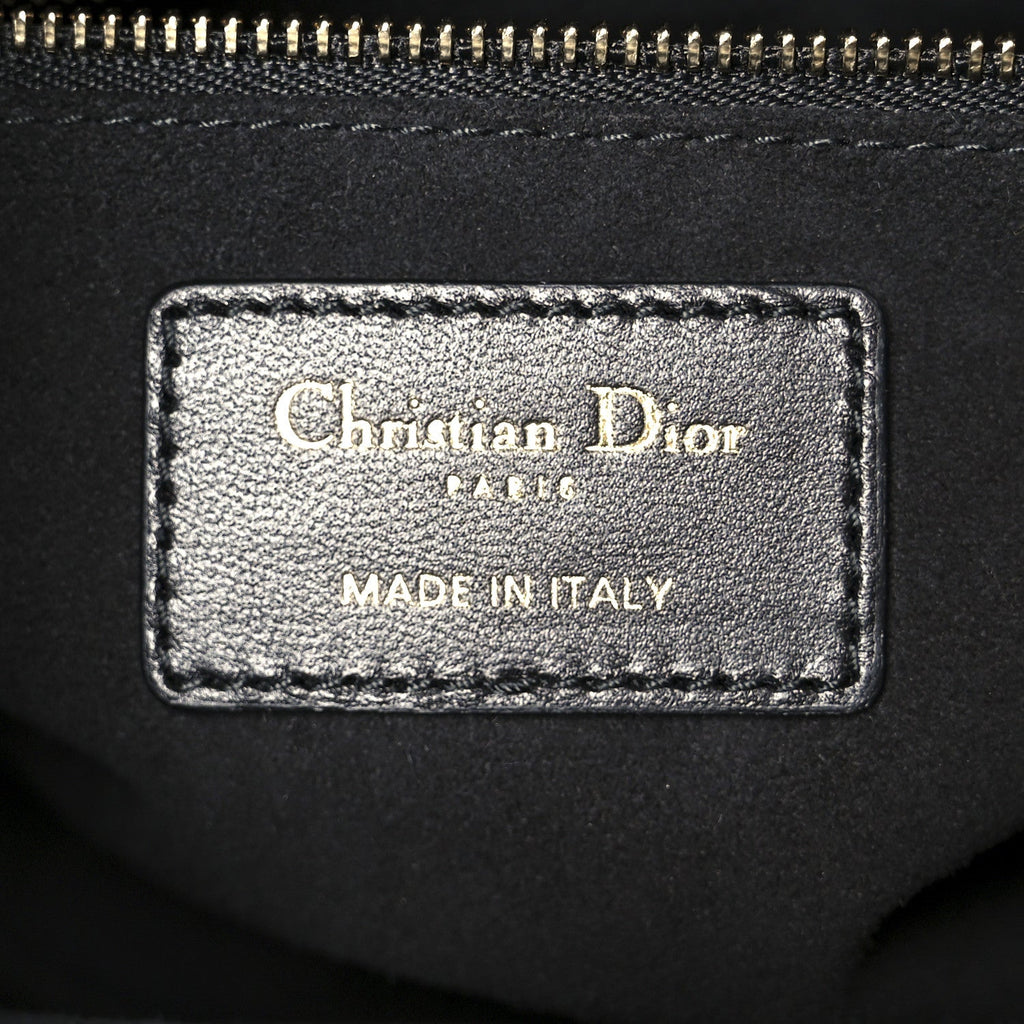 Christian Dior Lambskin Cannage Medium Lady Dior Black