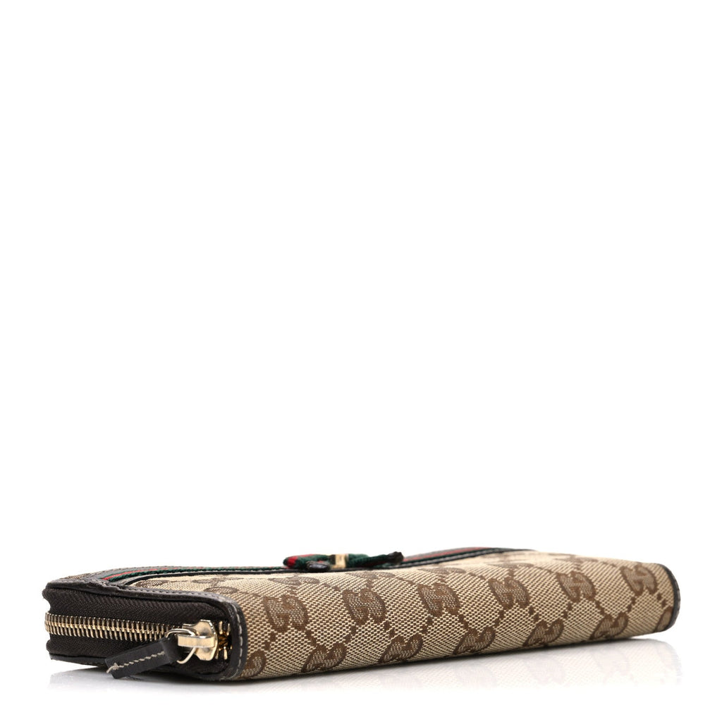 Gucci Monogram Mayfair Zip Around Wallet Dark Brown