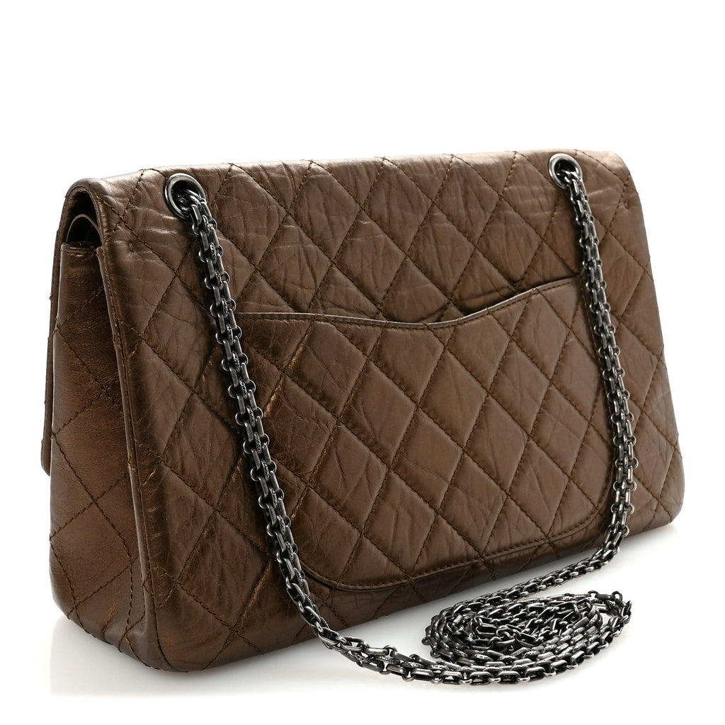 Chanel Metallic Aged Calfskin Quilted 2.55 Reissue 227 Flap Bronze