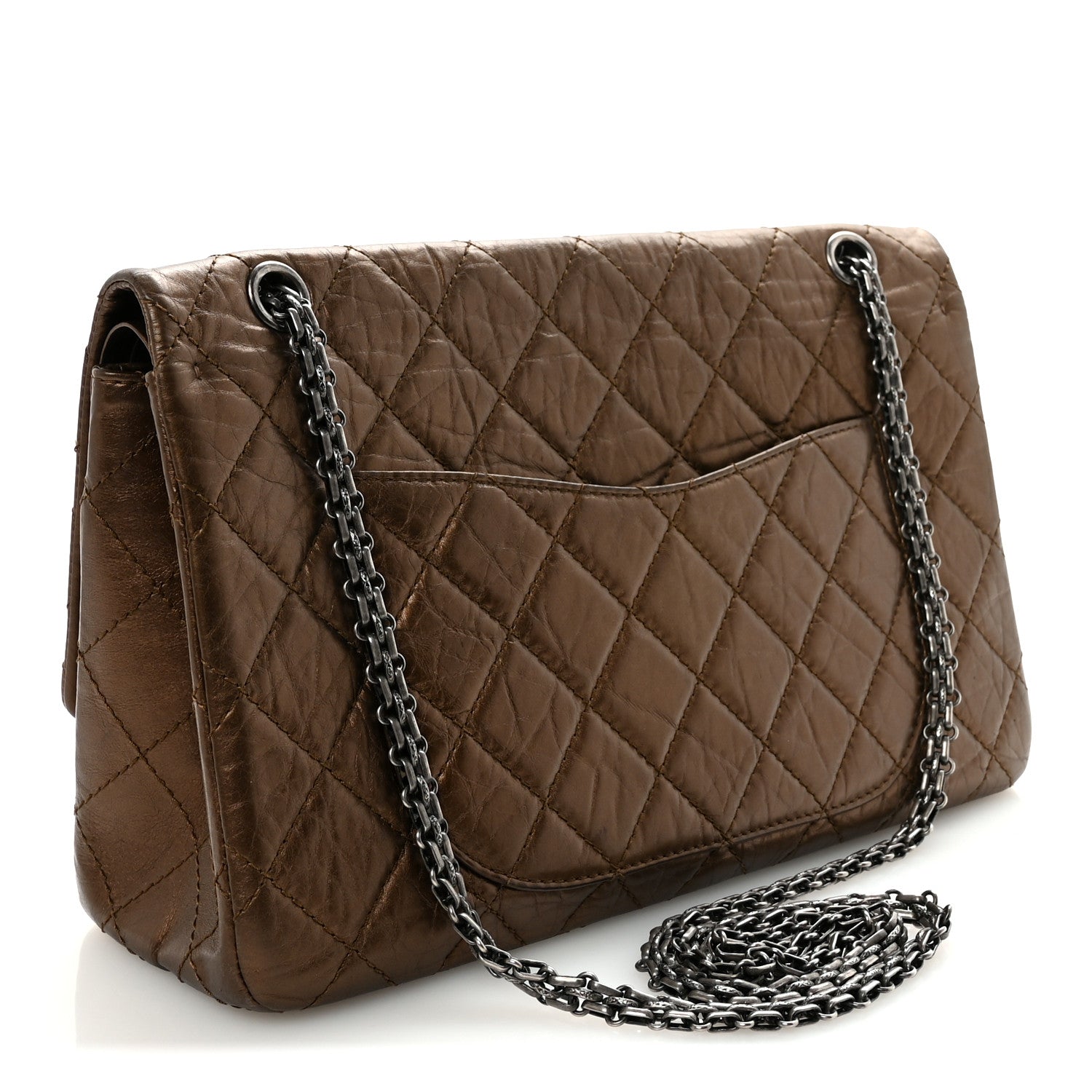 Chanel Metallic Aged Calfskin Quilted 2.55 Reissue 227 Flap Bronze