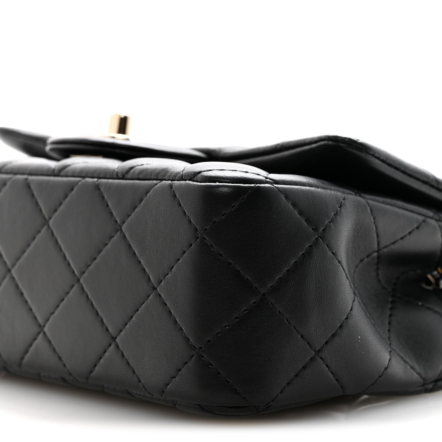 Chanel Lambskin Quilted Mini Rectangular Flap Black