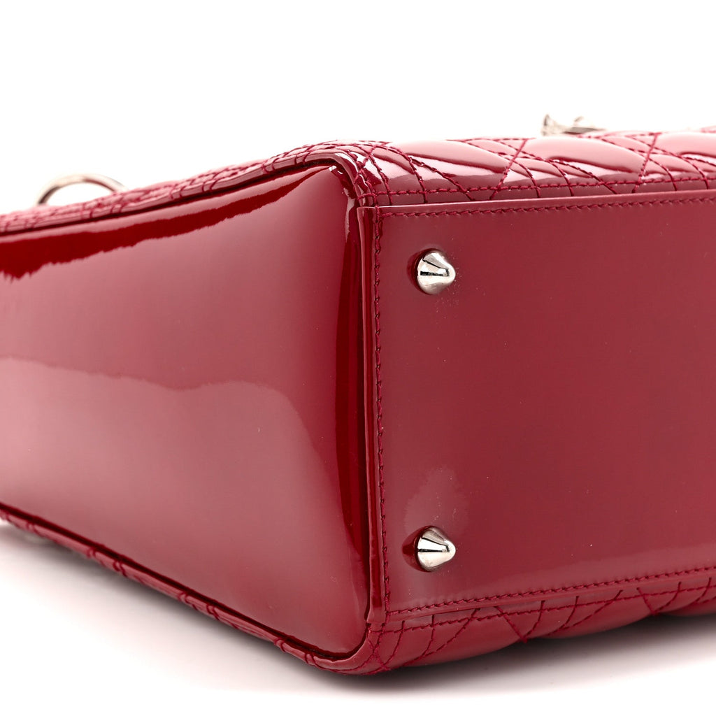 Christian Dior Patent Cannage Medium Lady Dior Red