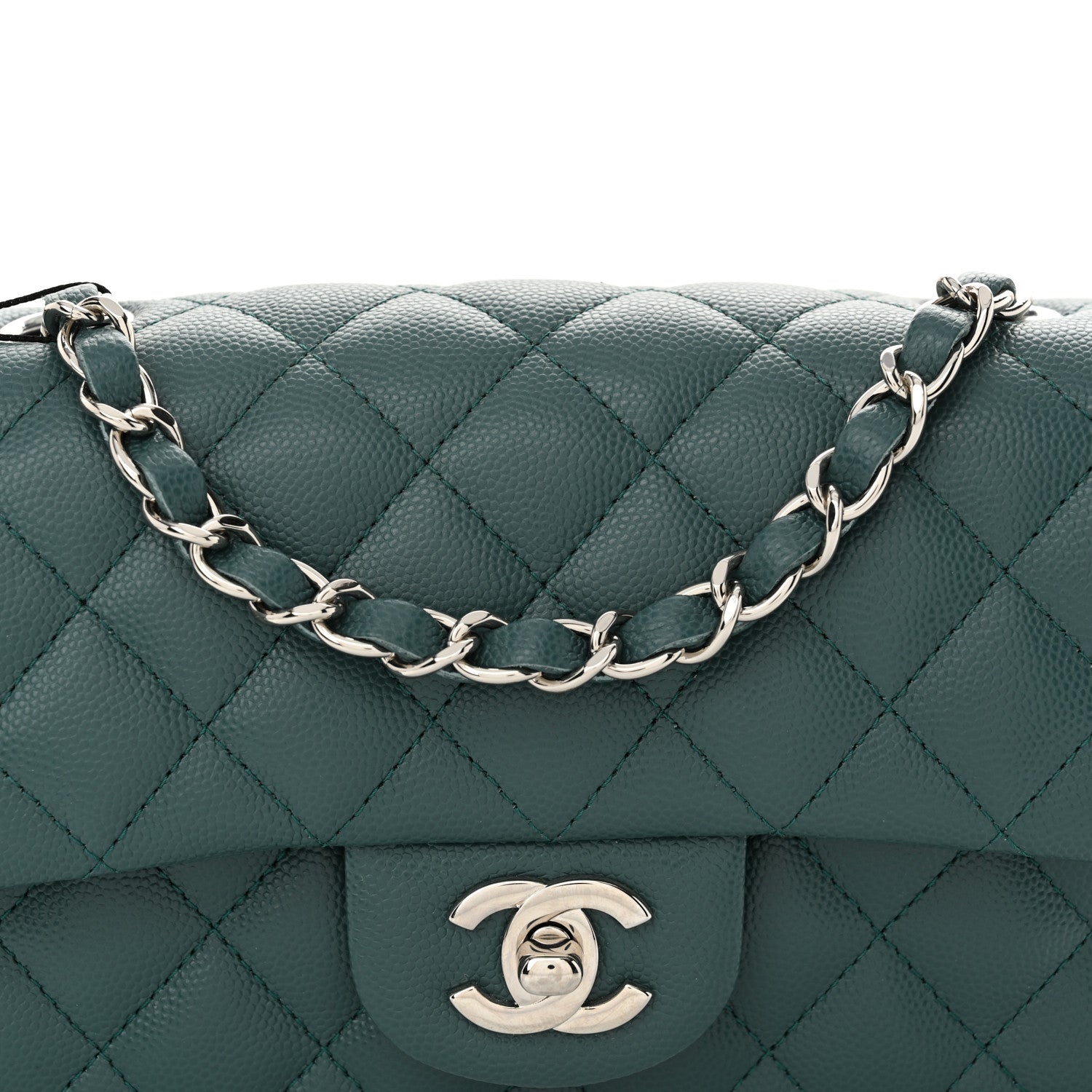 Chanel Caviar Quilted Mini Rectangular Flap Dark Turquoise