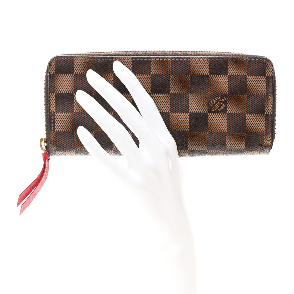 Louis Vuitton Damier Ebene Clemence Wallet Cherry
