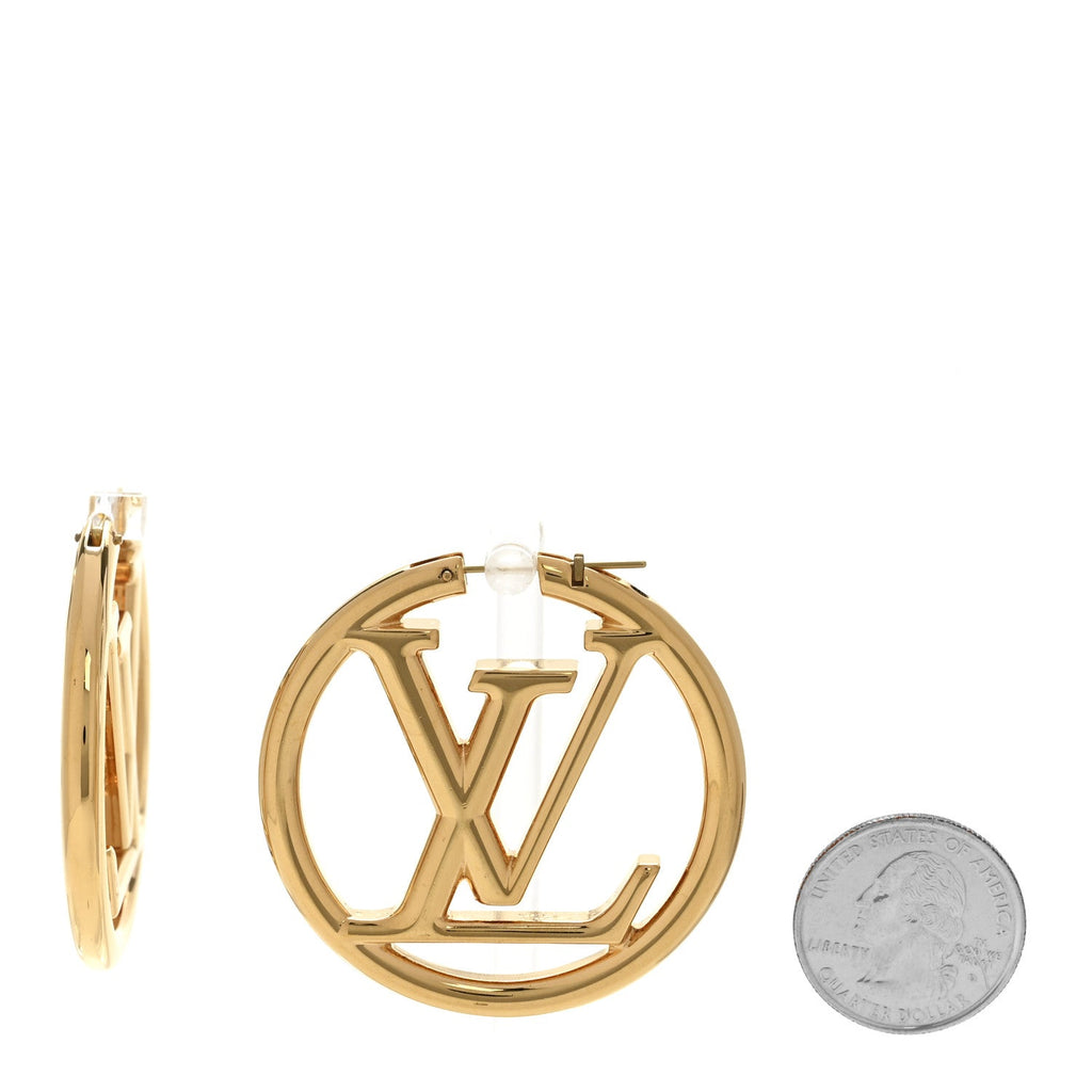Louis Vuitton Metal Louise Hoop Earrings Gold