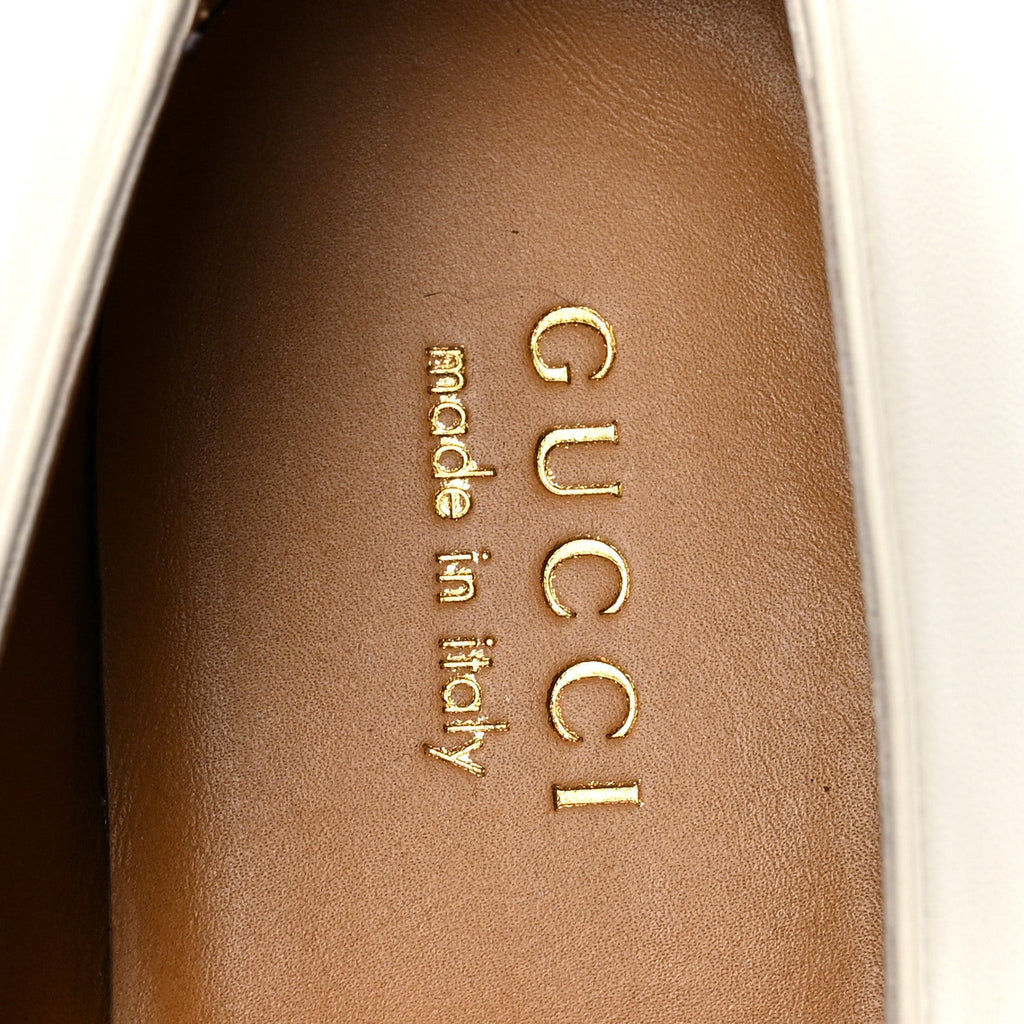 Gucci Lambskin Mens Interlocking G Loafers 8.5 Off White