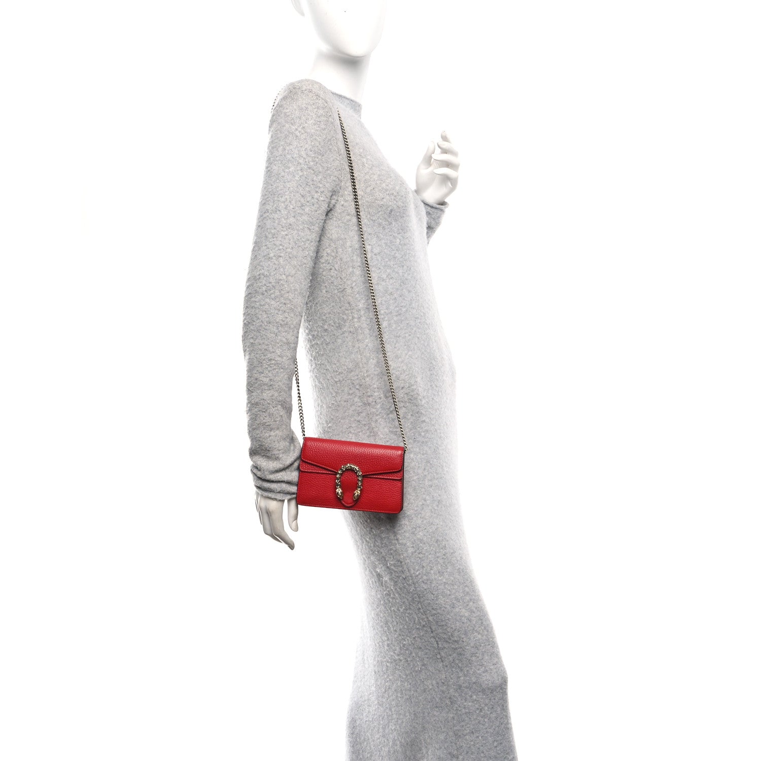 Gucci Calfskin Super Mini Dionysus Shoulder Bag Hibiscus Red