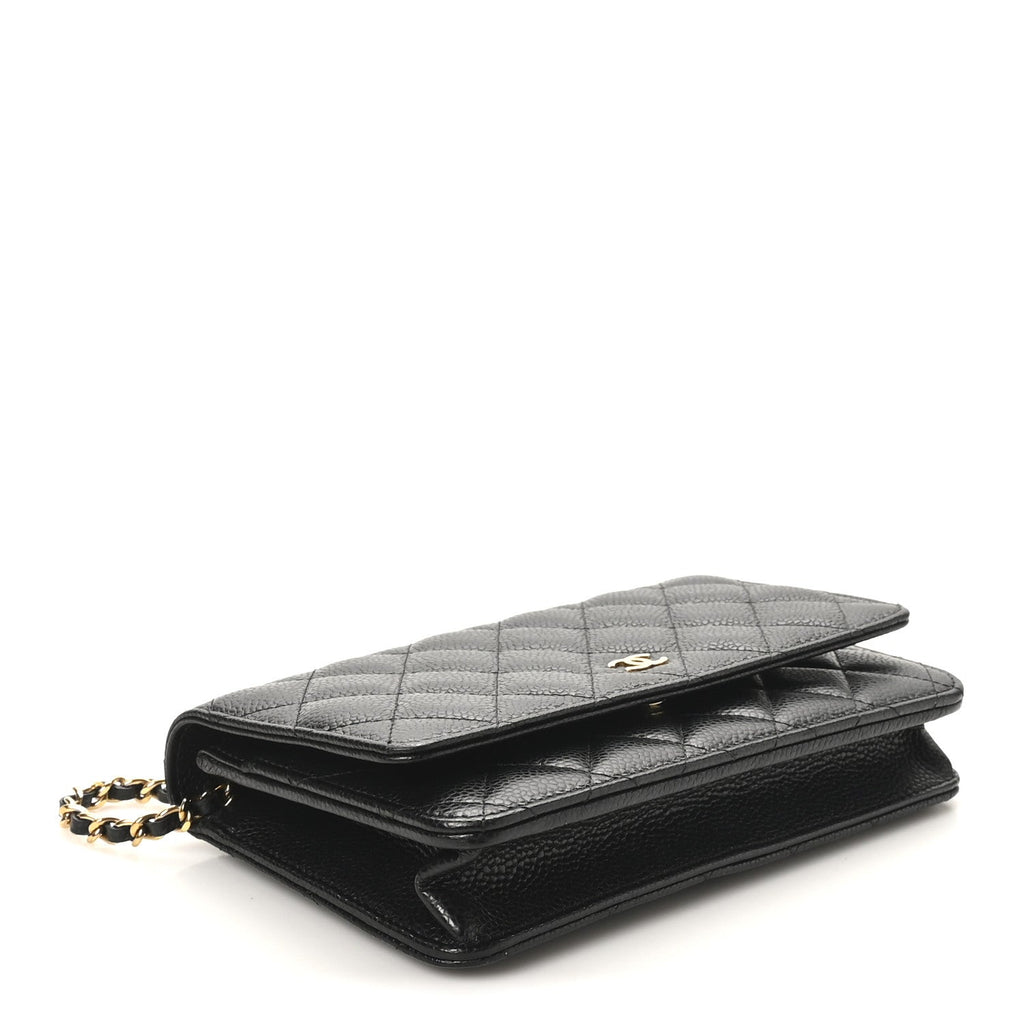 Chanel Caviar Quilted Wallet on Chain WOC Black