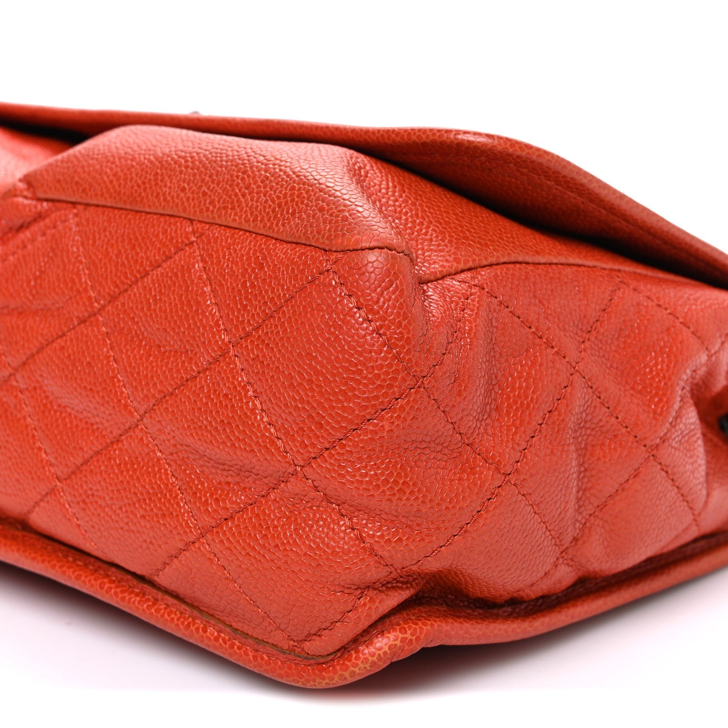 Chanel Grained Calfskin Large Natural Beauty Flap Orange