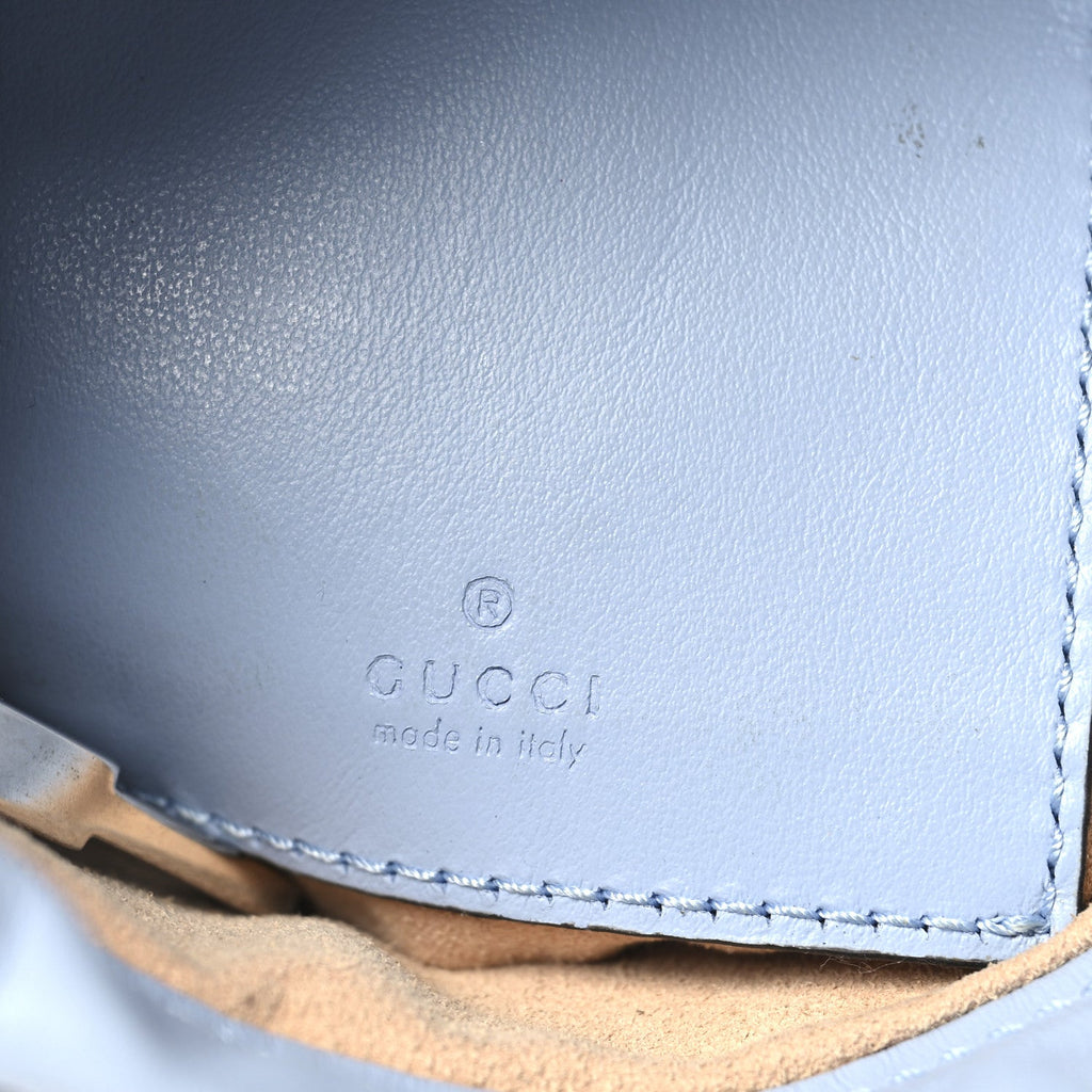 Gucci Calfskin Matelasse Mini GG Marmont 2.0 Bucket Bag Porcelain Light Blue