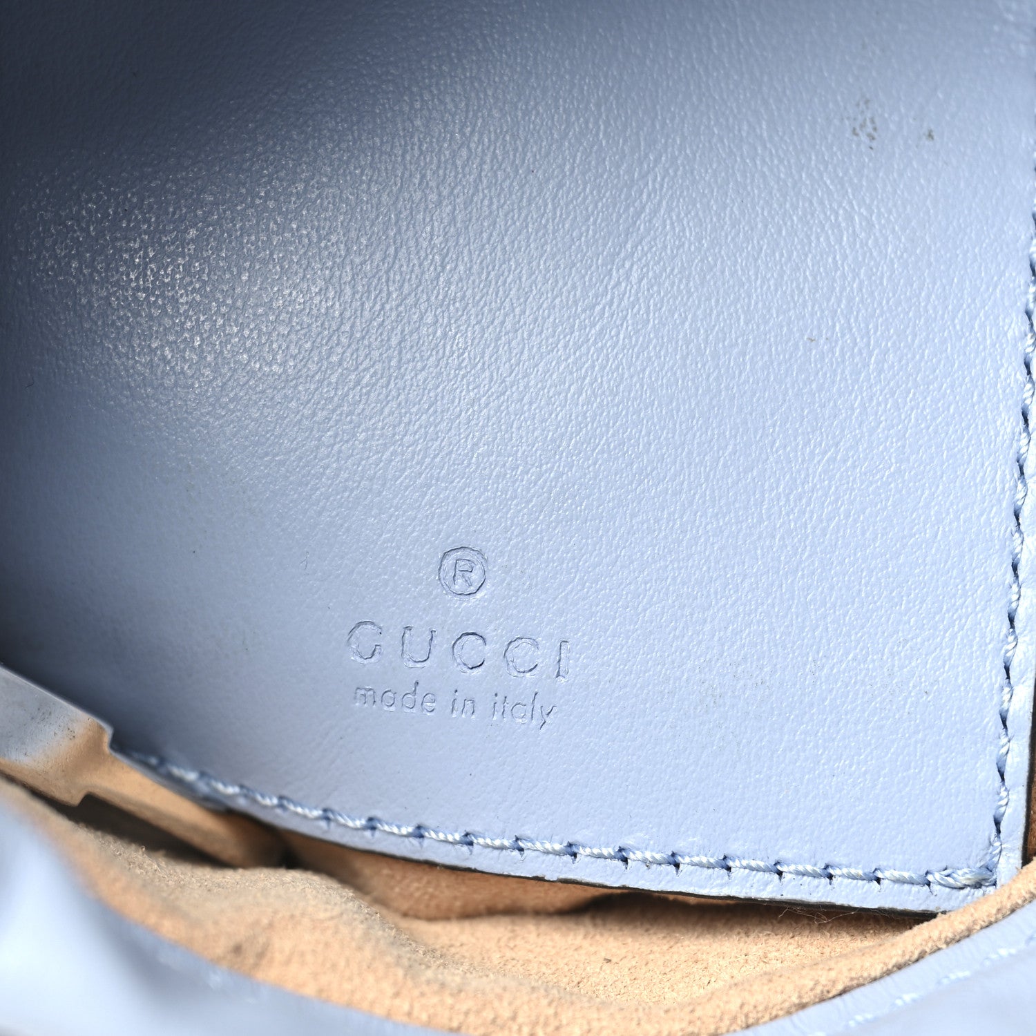 Gucci Calfskin Matelasse Mini GG Marmont 2.0 Bucket Bag Porcelain Light Blue