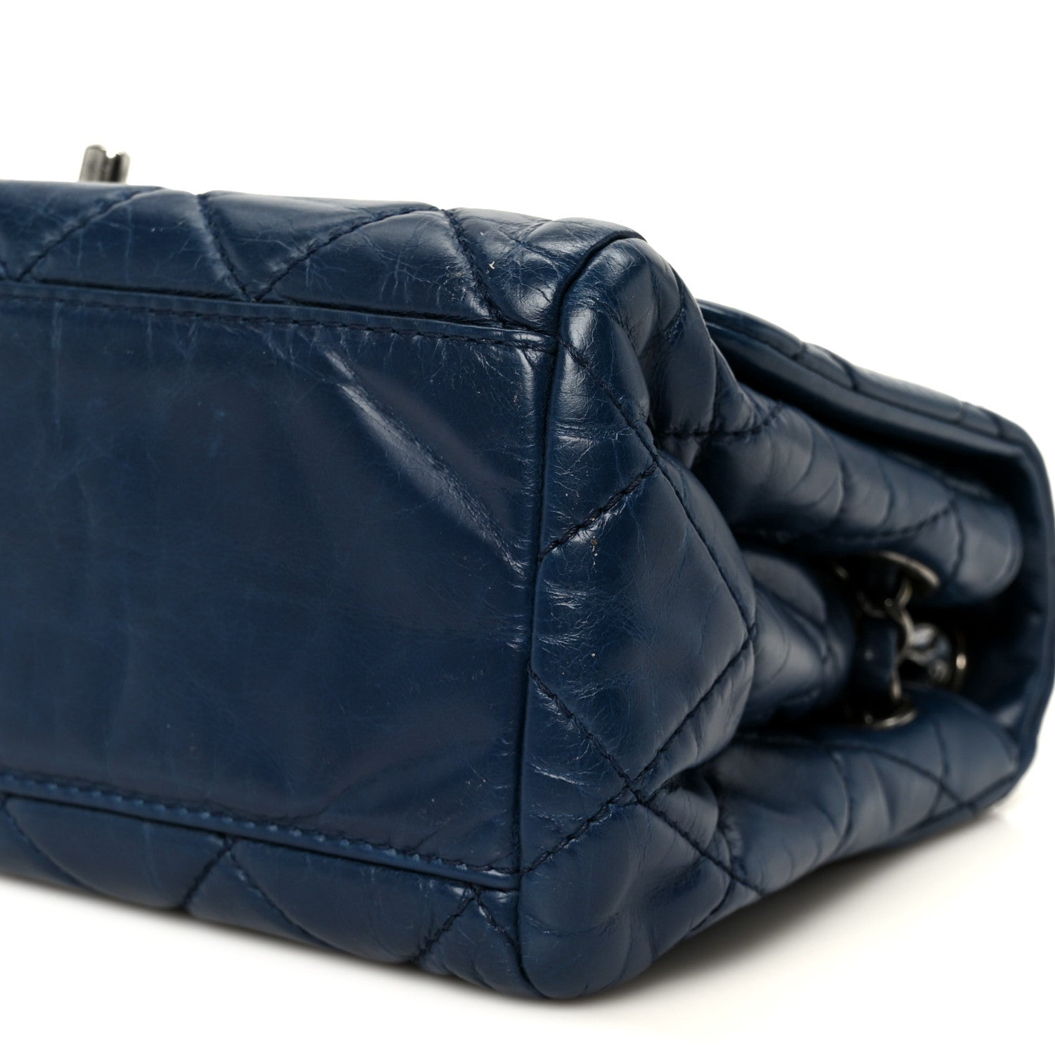 Chanel Glazed Calfskin Quilted Medium Coco Soft Flap Navy