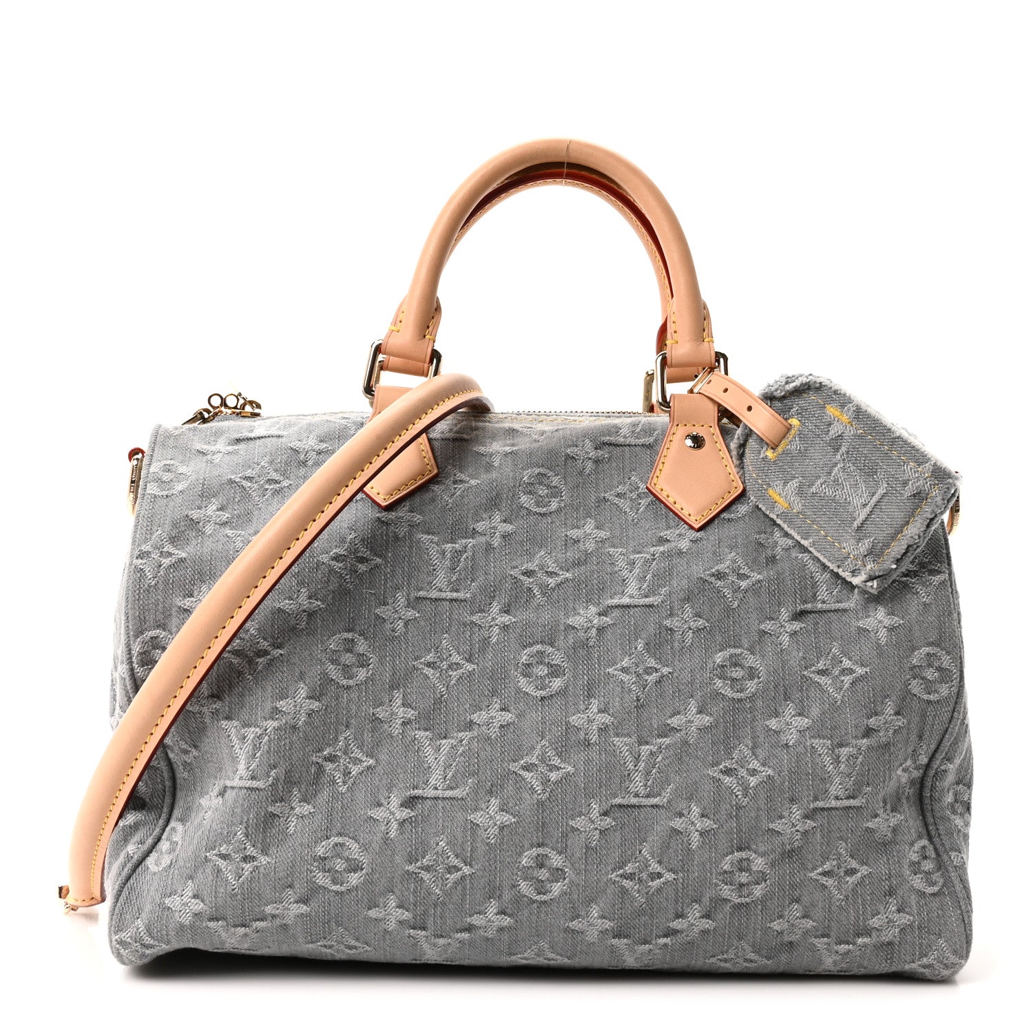 Louis Vuitton Monogram Denim Speedy Soft 30 Washed Gray