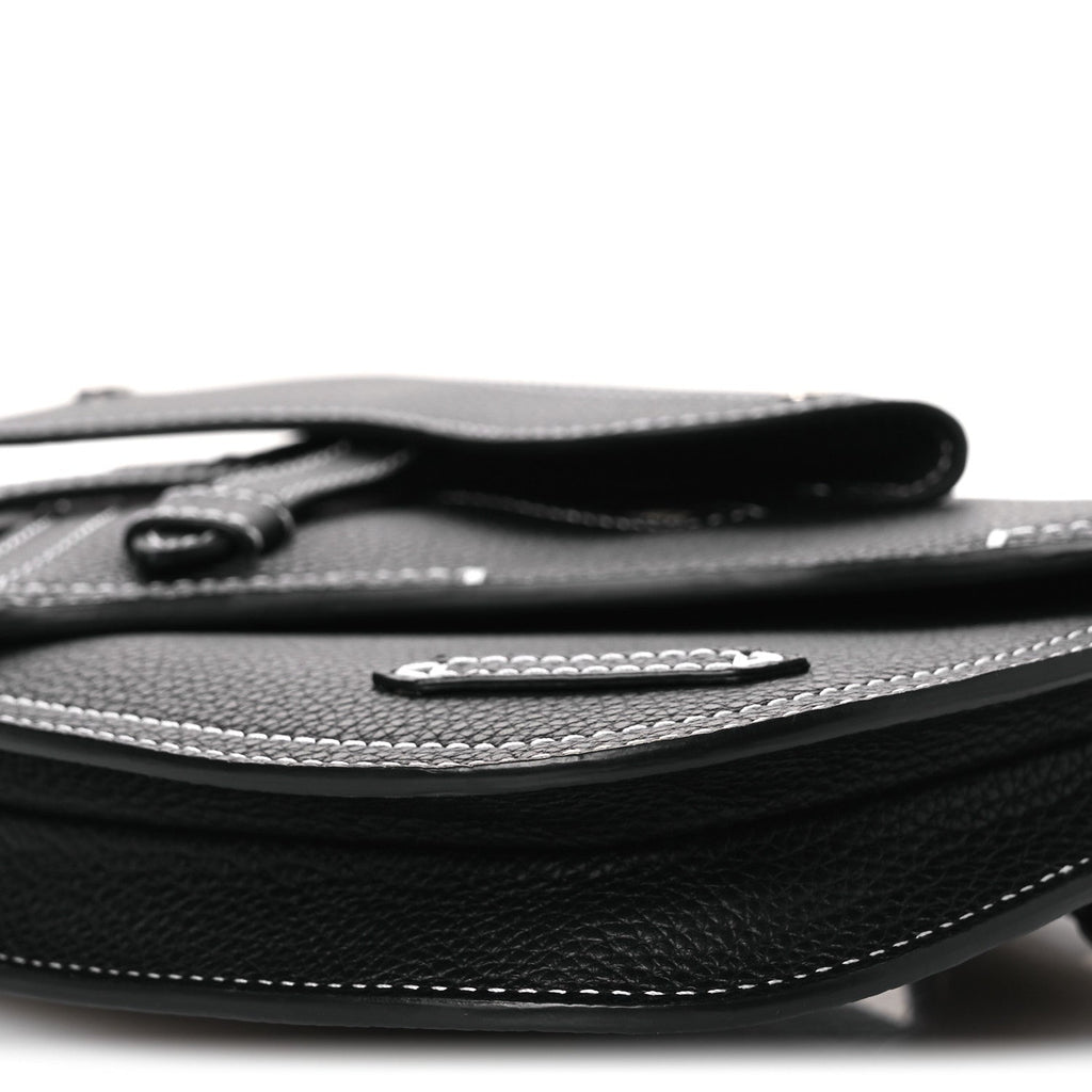 Christian Dior X KAWS Grained Calfskin Saddle Pouch Black