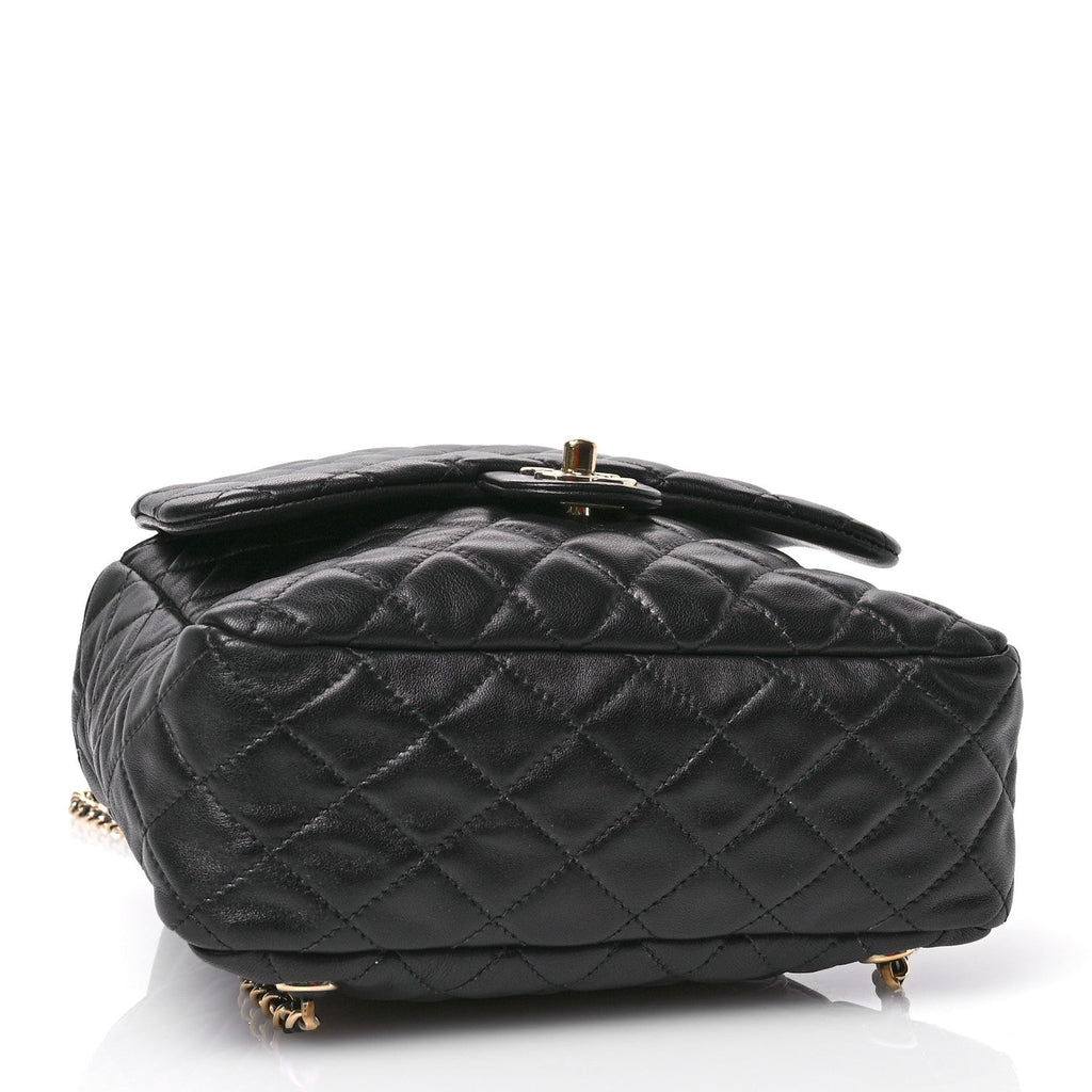 Chanel Lambskin Quilted Large In Seoul Backpack Black