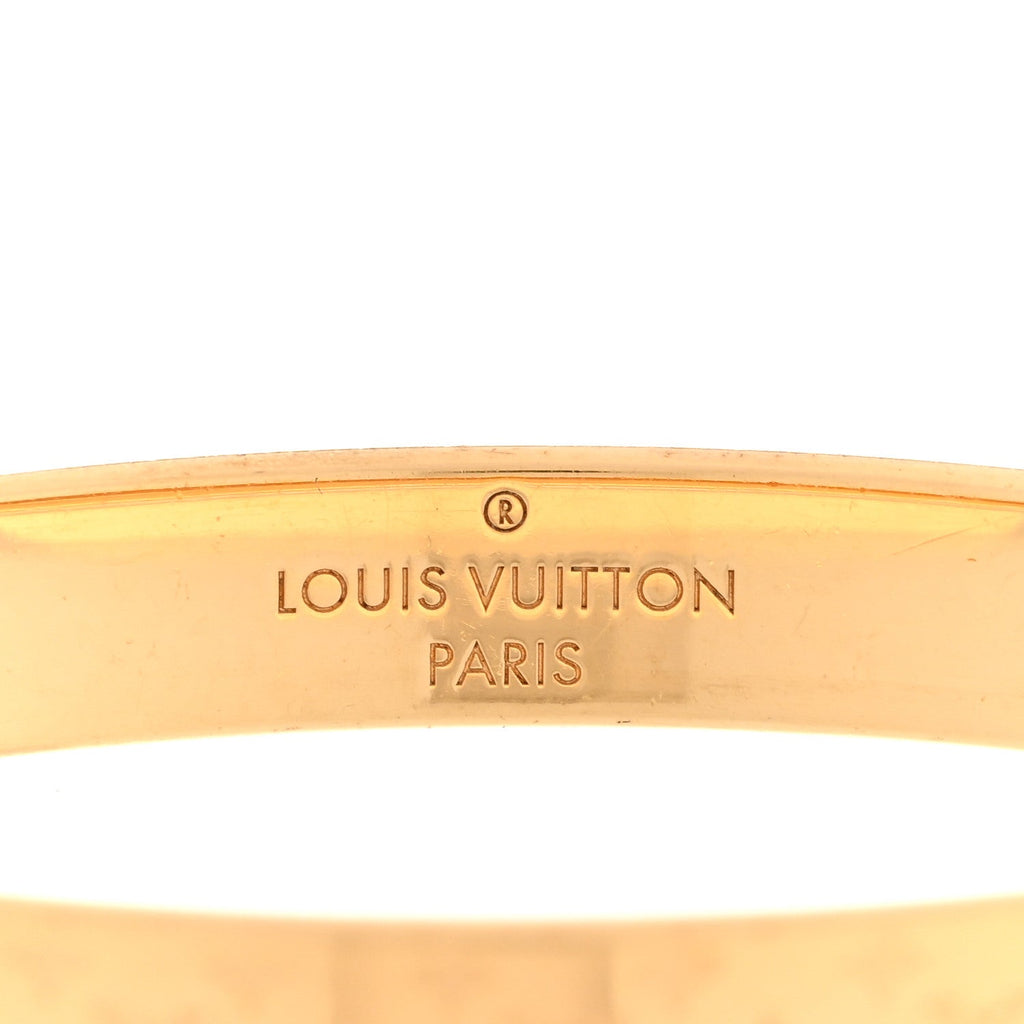 Louis Vuitton Brass Monogram Nanogram Cuff M Gold
