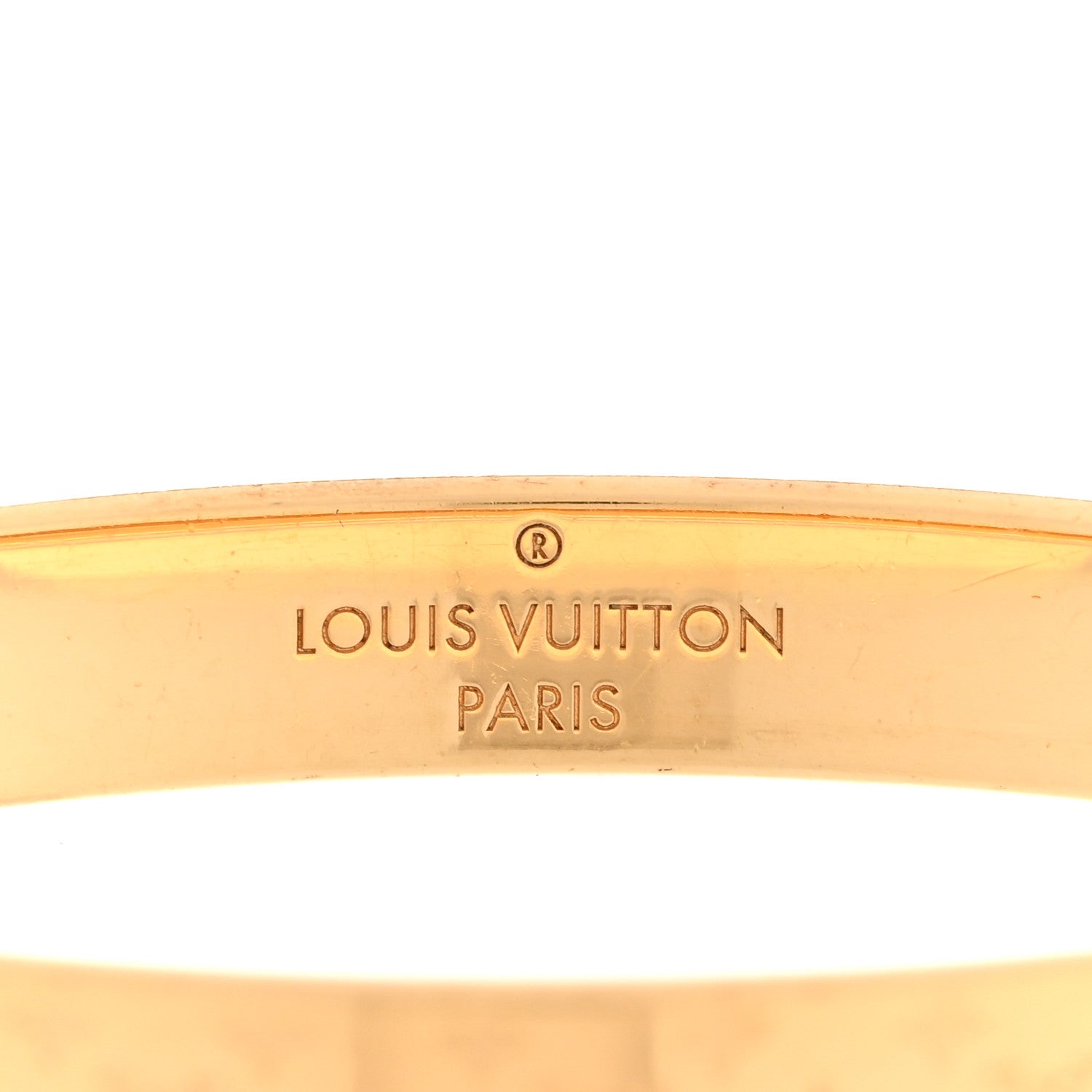 Louis Vuitton Brass Monogram Nanogram Cuff M Gold