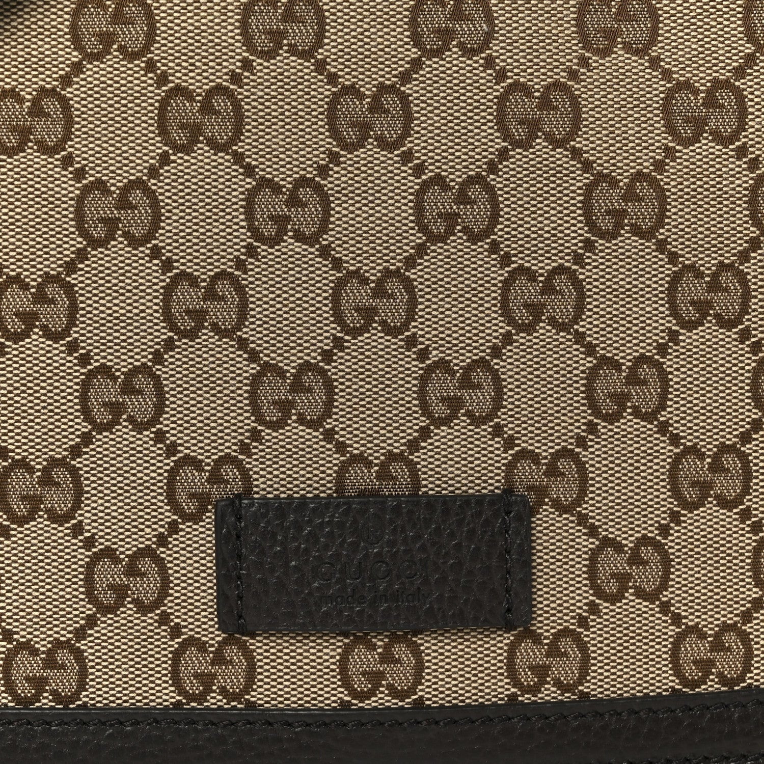 Gucci Monogram Flap Messenger Bag Beige Dark Brown
