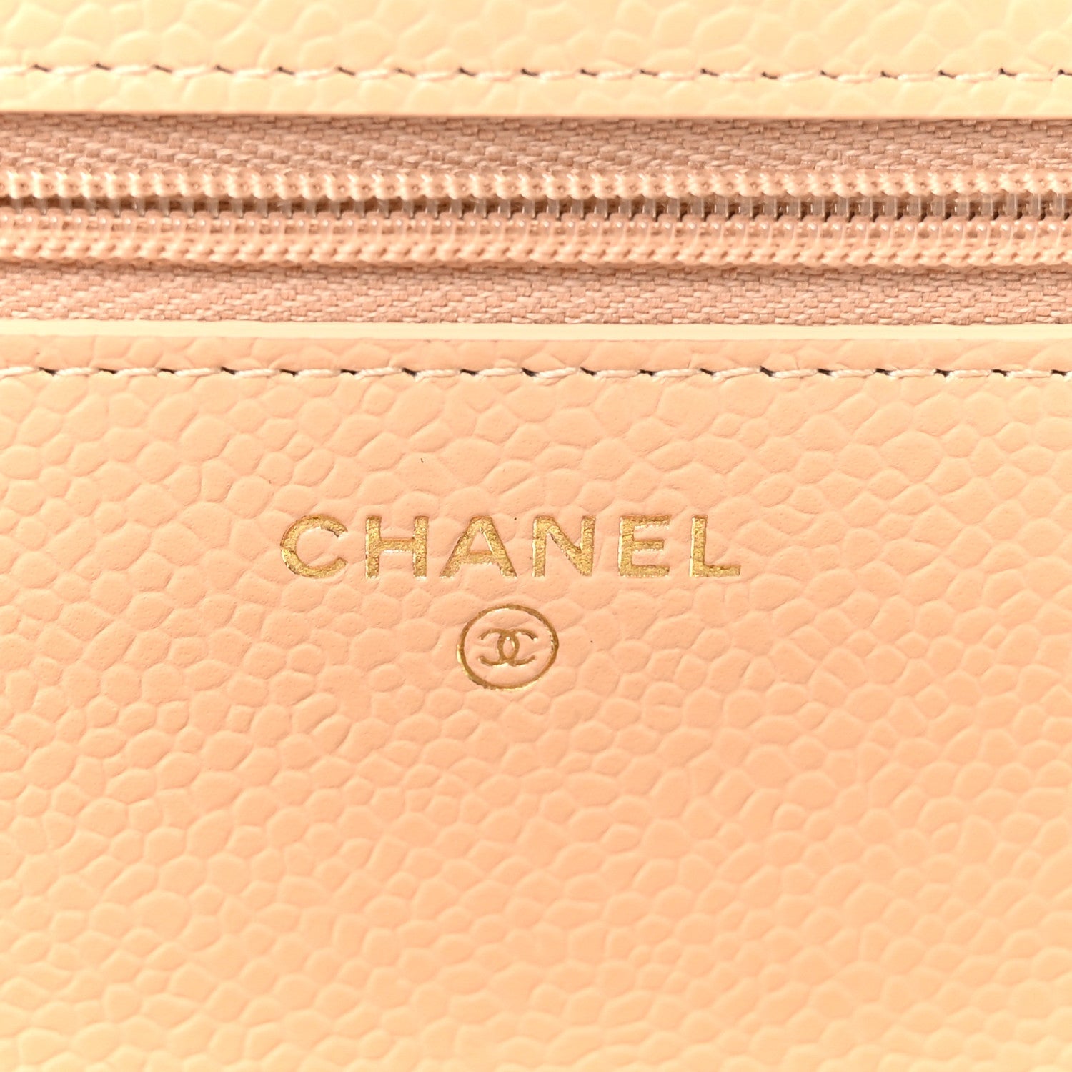 Chanel Caviar Quilted Wallet on Chain WOC Beige