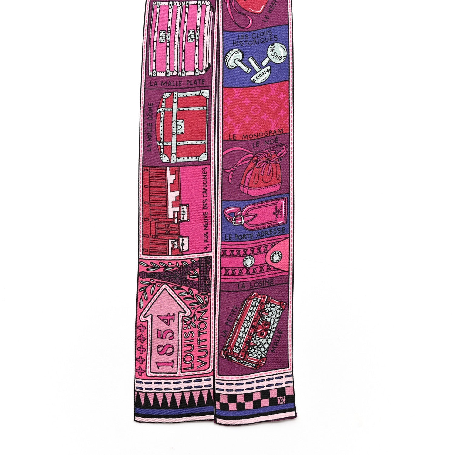 Louis Vuitton Silk Jeu De Louis BB Bandeau Magenta