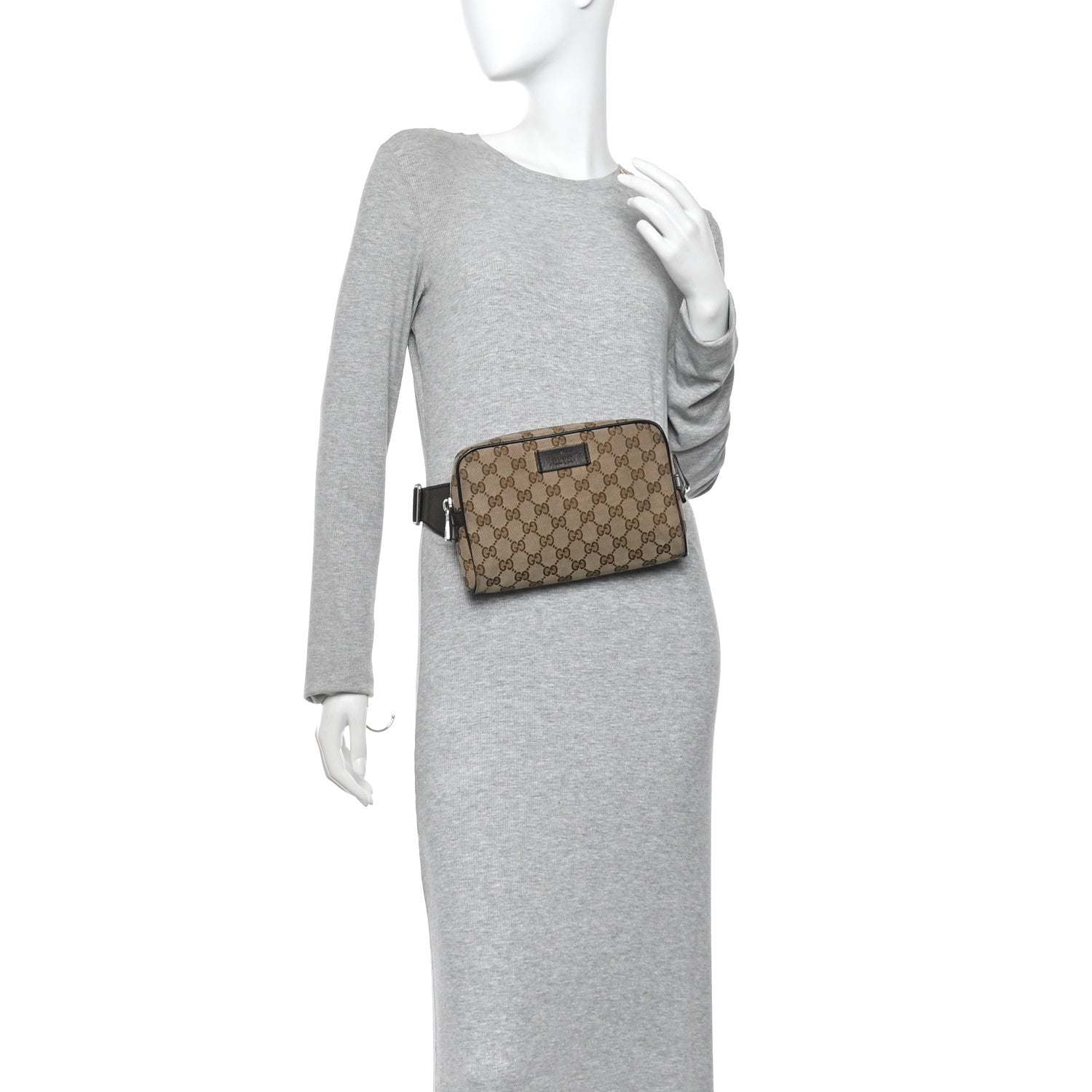 Gucci Monogram Belt Bag Dark Brown